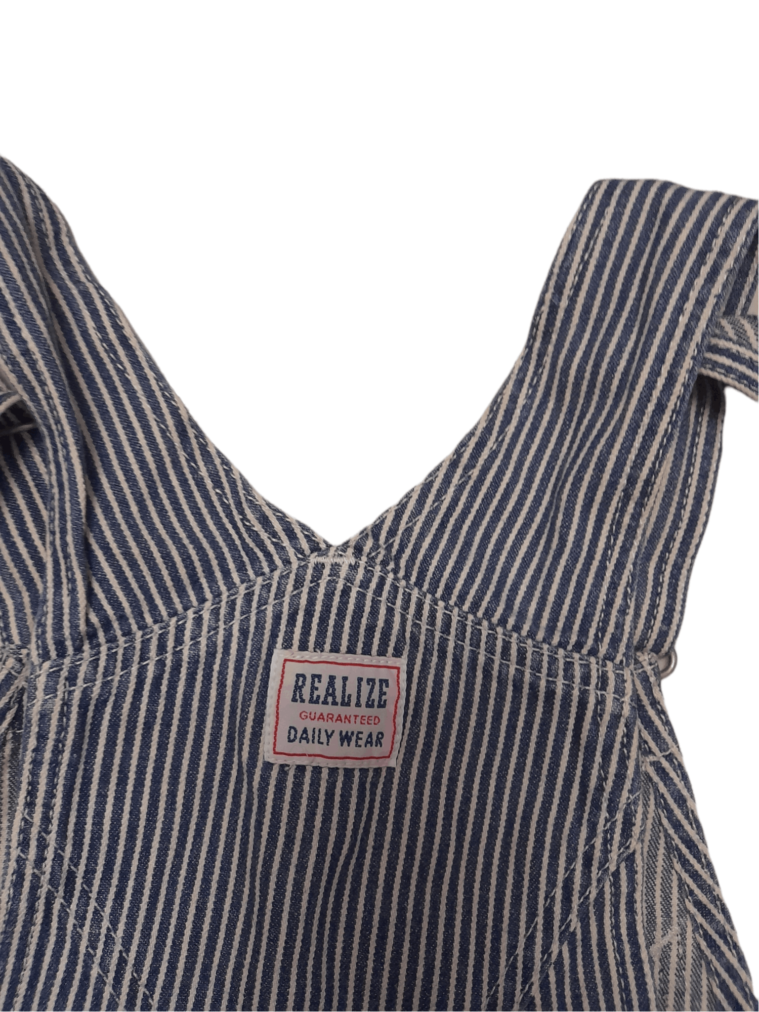 Japanese Brand REALIZE Hickory Overalls Denim Japan (D993) Size US 31 - 11 Thumbnail