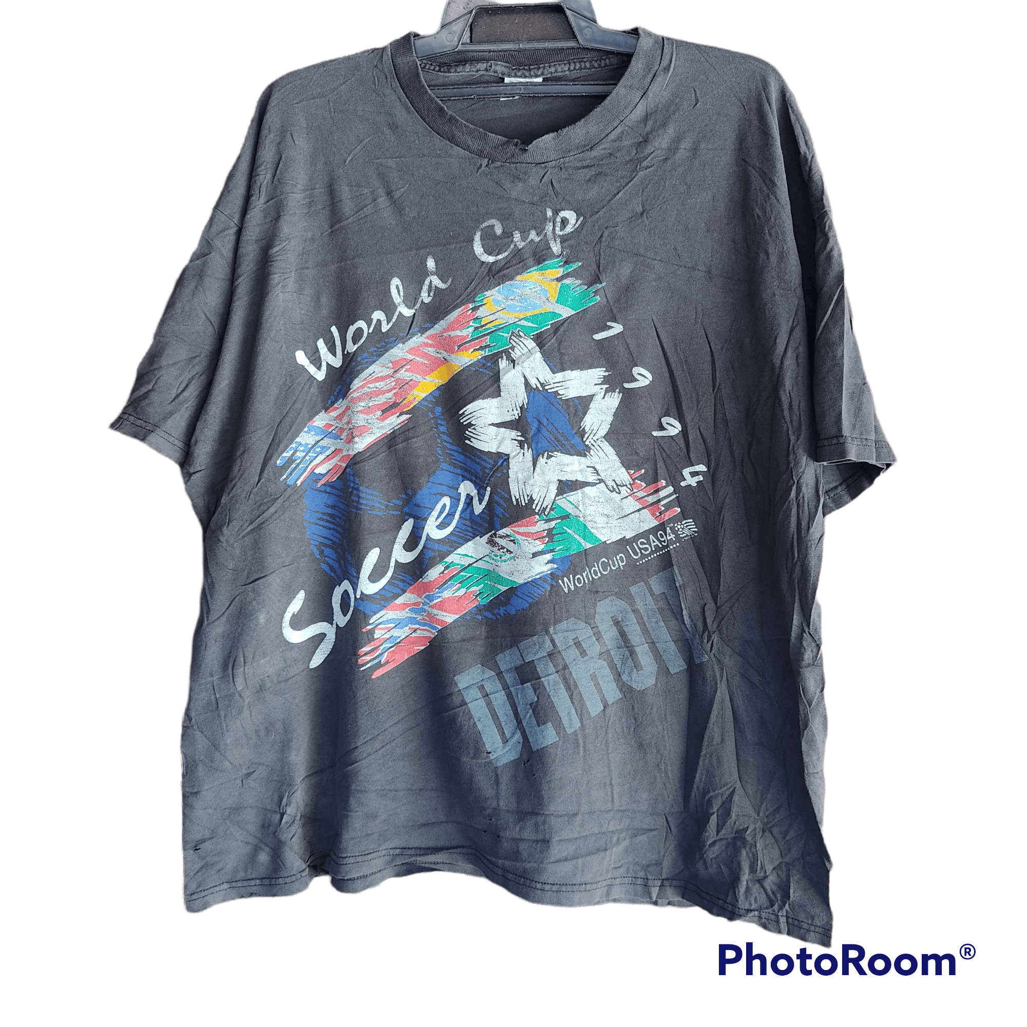 Vintage Vintage Trashed World Cup Soccer 1994 Usa T shirt Size US XL / EU 56 / 4 - 1 Thumbnail
