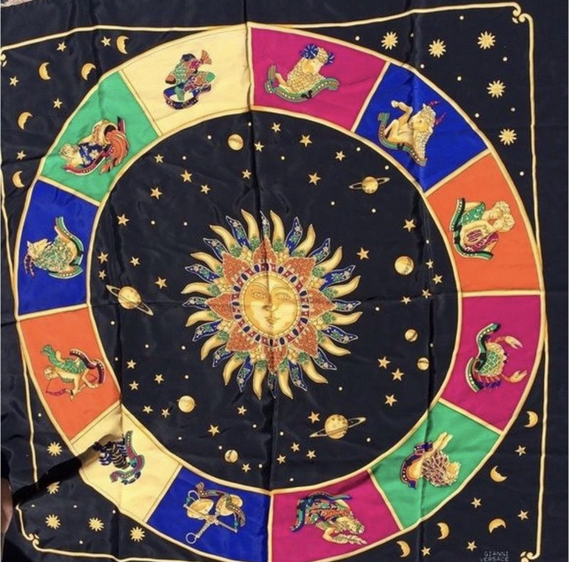 Vintage Gianni Versace silk zodiac scarf vintage 1990s Grailed