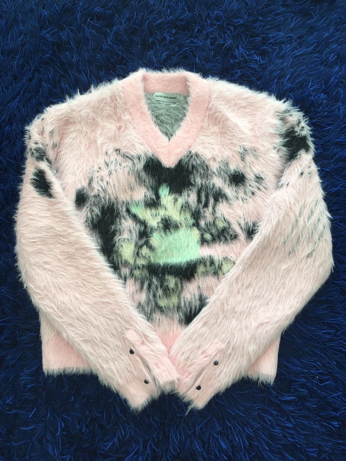 Streetwear Racer worldwide fluffy cat sweater | Grailed