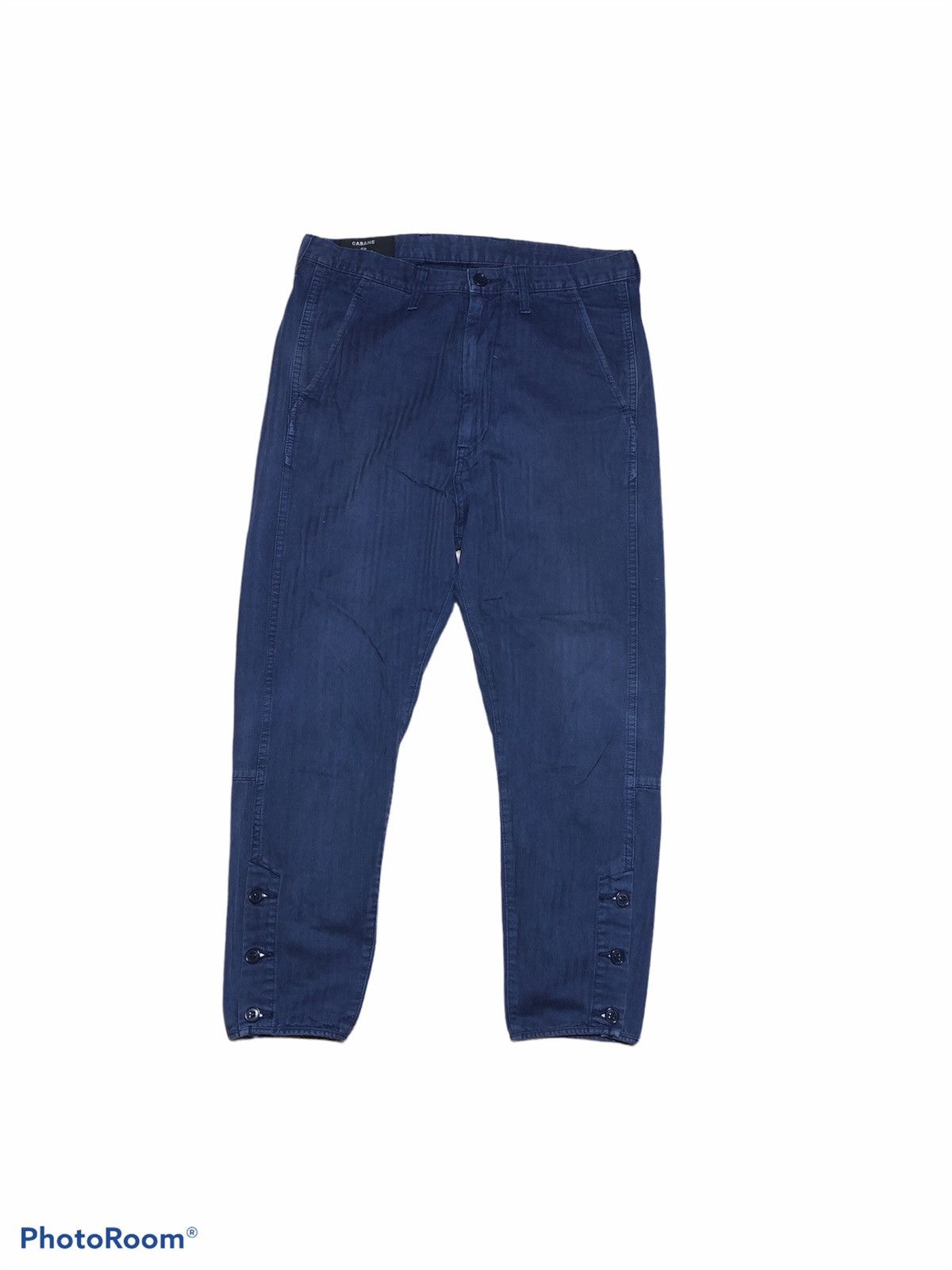 zucca indigo balloon pants CABANE DE ZUCCA HERRINGBONE TWILL PANTS