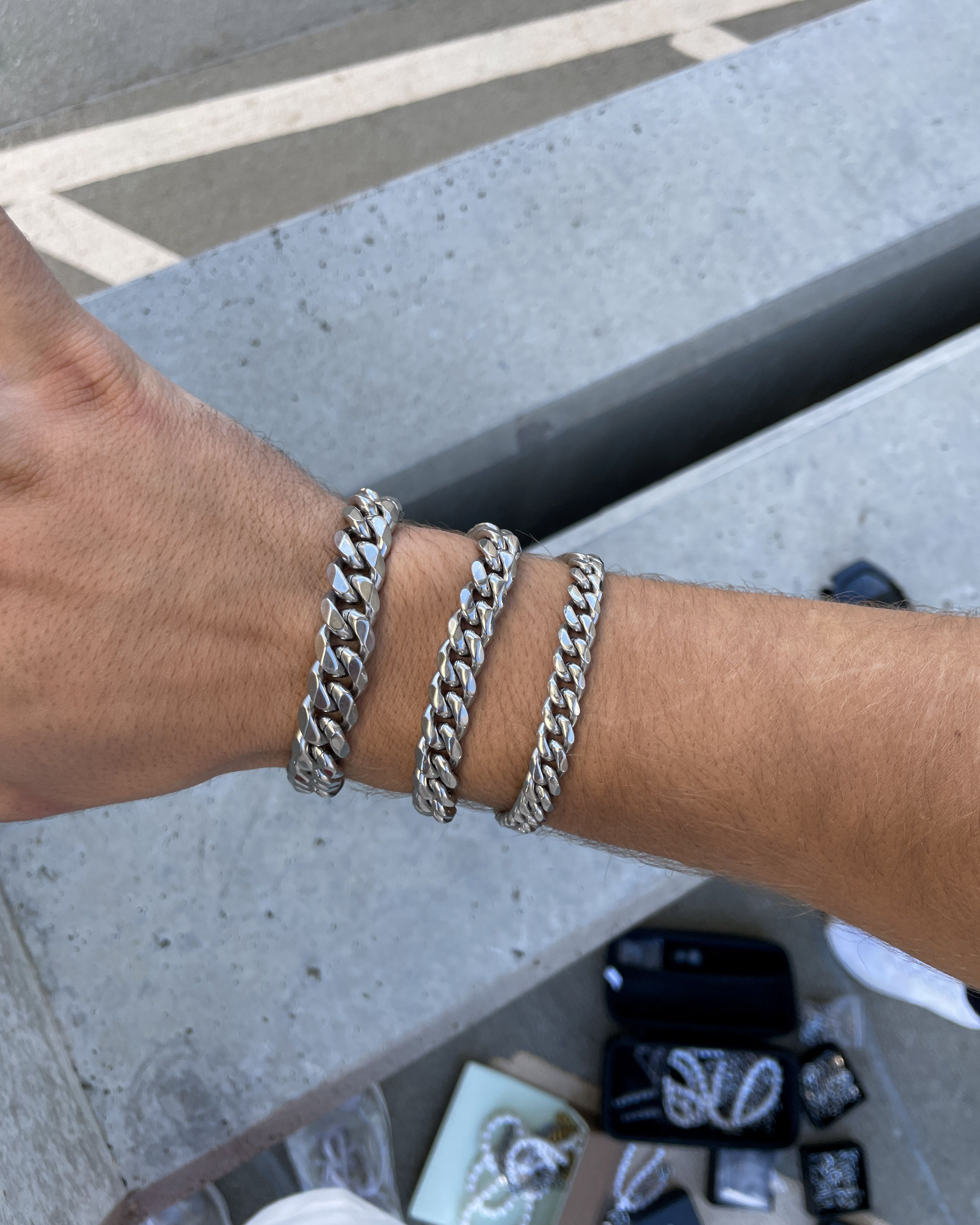 Handmade × Jewelry Chunky Stainless Steel Bracelet for Men & Women 12mm - 7.0" Size ONE SIZE - 2 Thumbnail