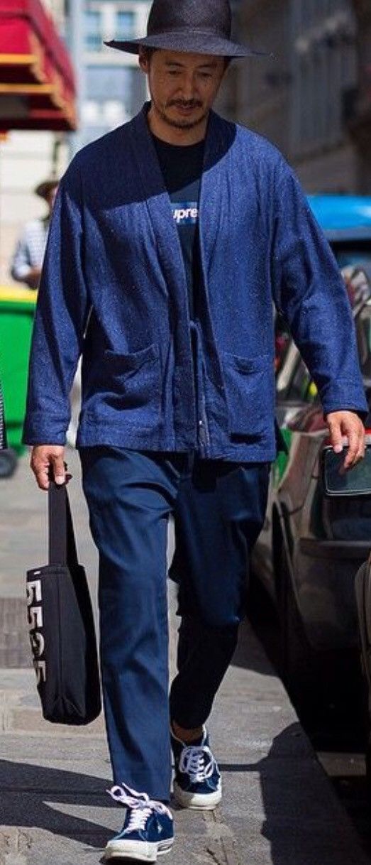Sanjuro kimono oversized denim titop condition by Indigo