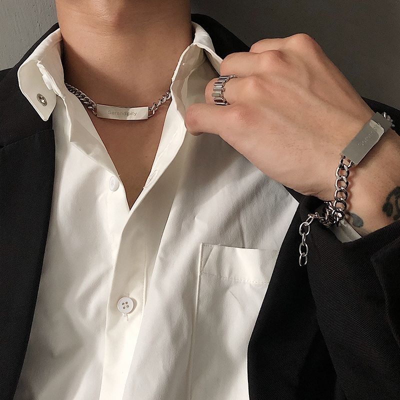 Jewelry × Vintage Fashion Alphabet Pendant Men's Necklace Size ONE SIZE - 2 Thumbnail