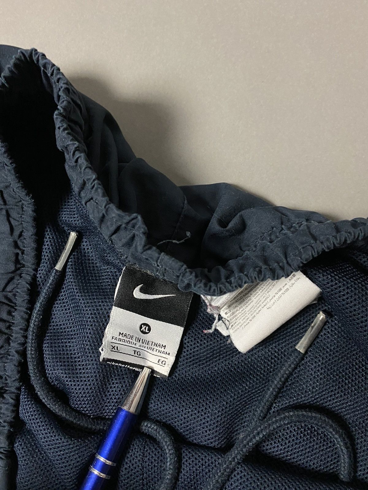 Nike × Vintage Nike vintage navy track pants small swoosh 2000s Size US 34 / EU 50 - 4 Thumbnail