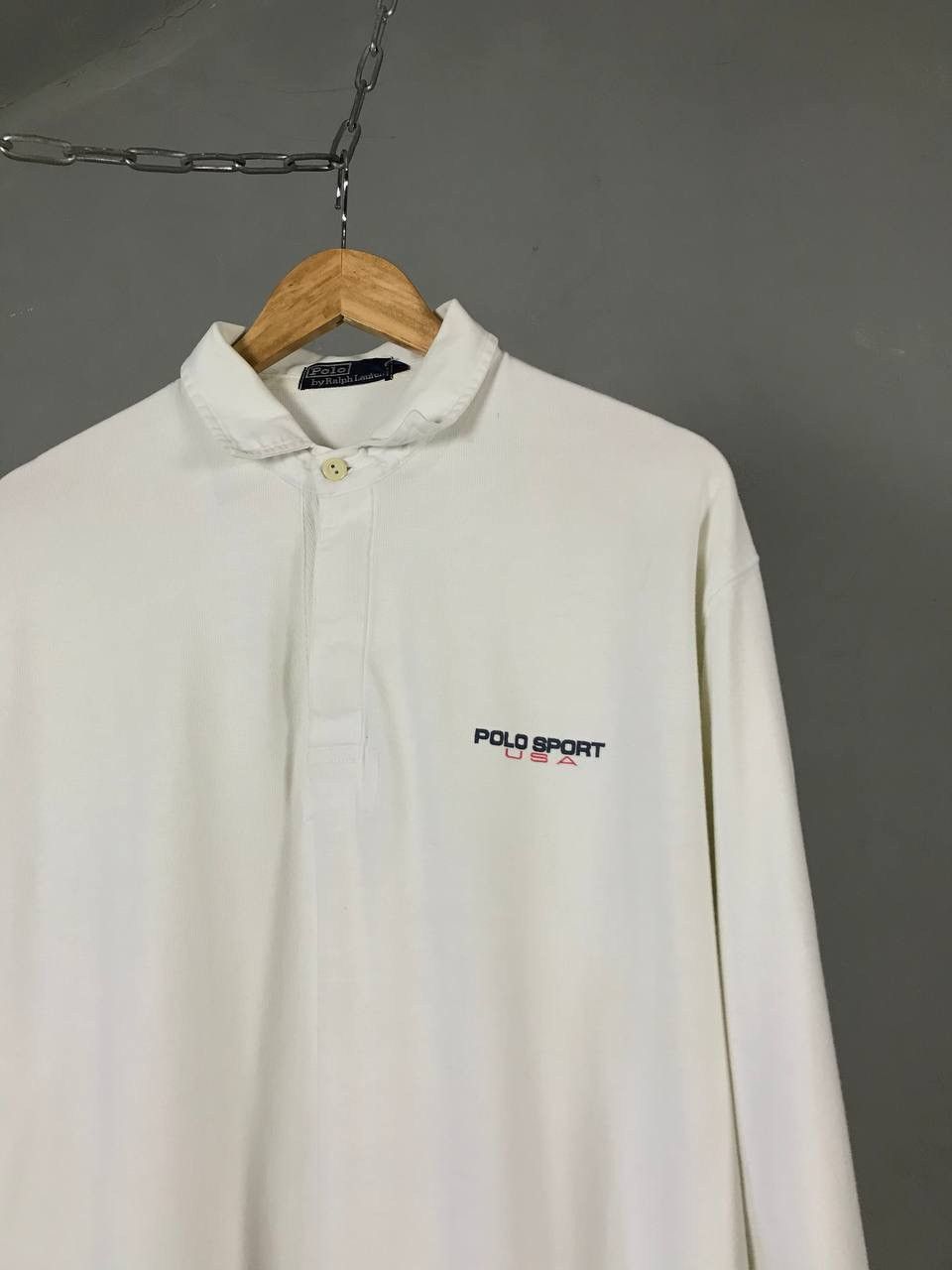 Polo Ralph Lauren × Vintage Polo Ralph Lauren Sport USA vintage polo longsleeve Size US L / EU 52-54 / 3 - 2 Thumbnail