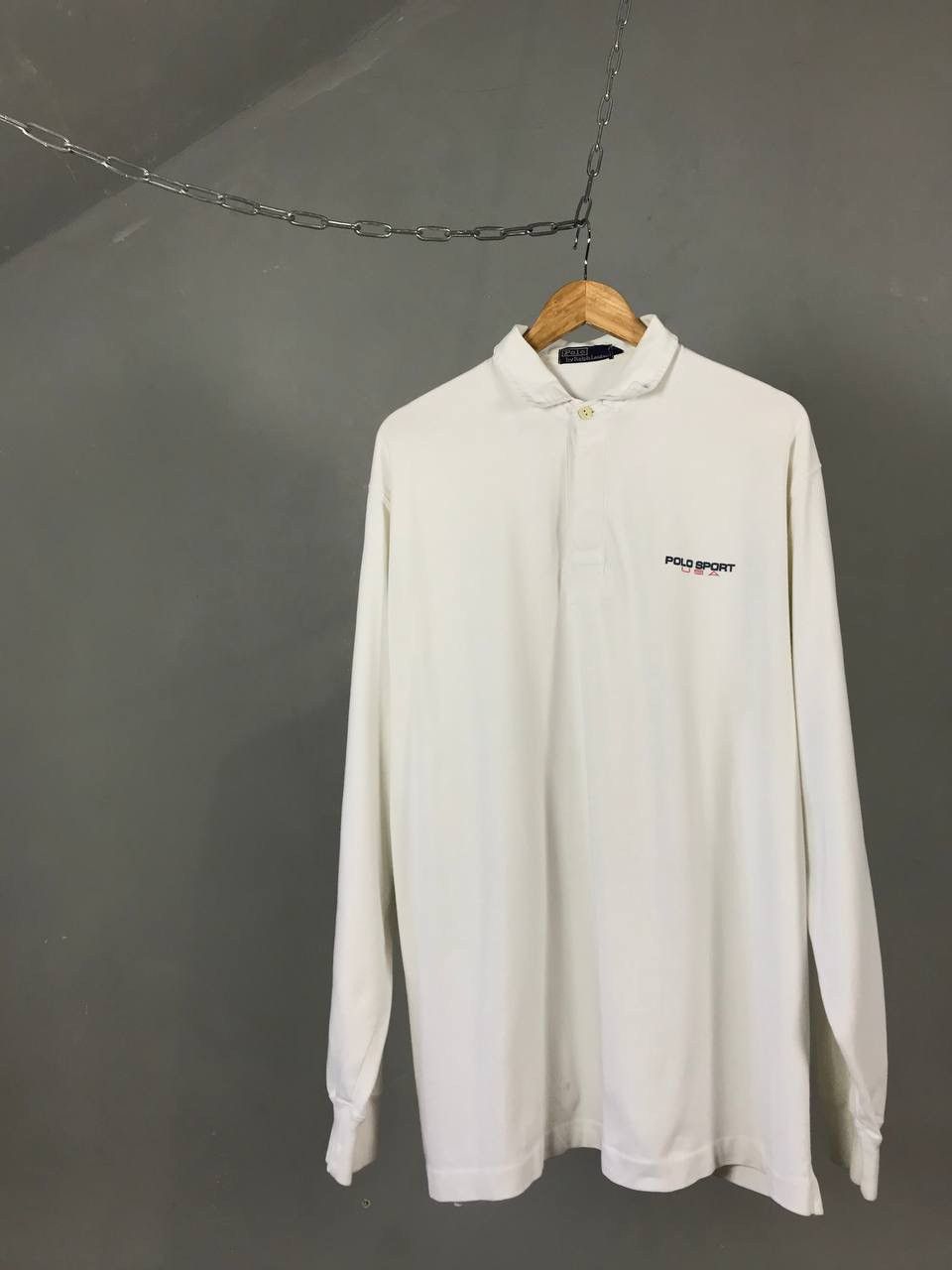 Polo Ralph Lauren × Vintage Polo Ralph Lauren Sport USA vintage polo longsleeve Size US L / EU 52-54 / 3 - 1 Thumbnail
