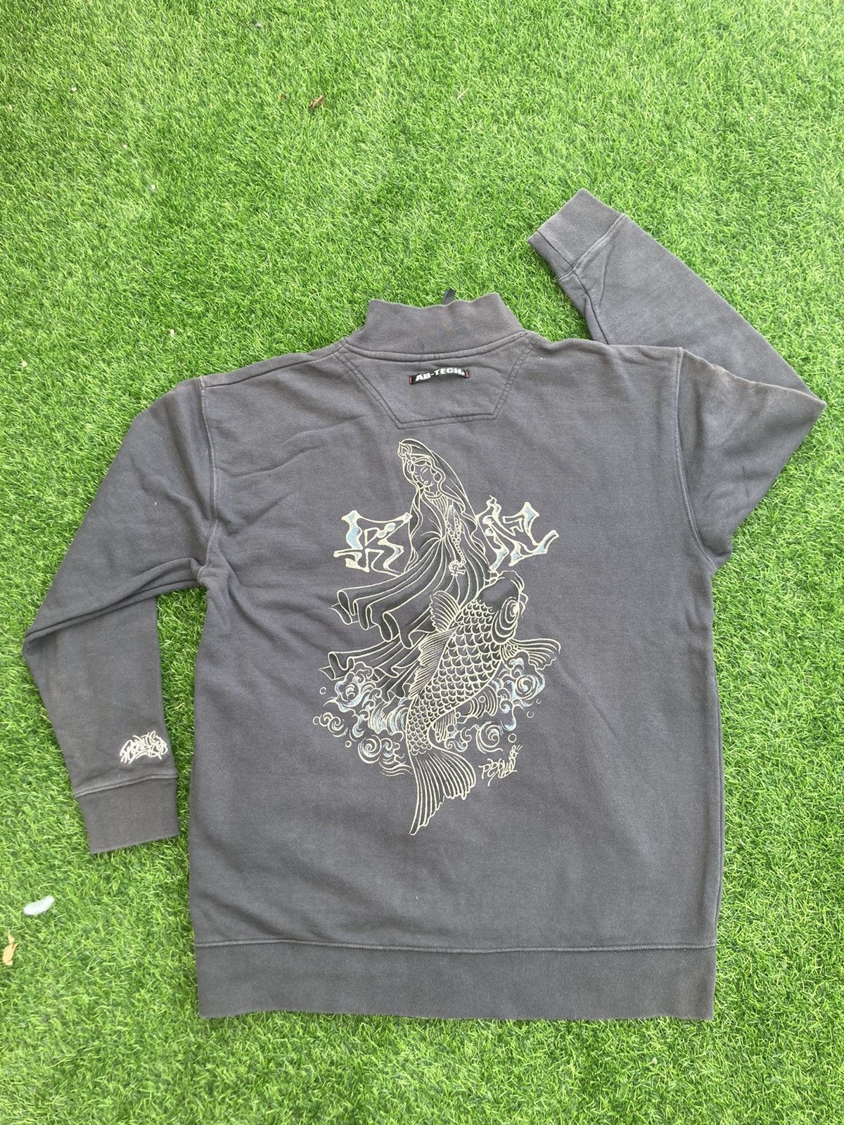 PRINTED KOI FISH ZIPPER JACKET