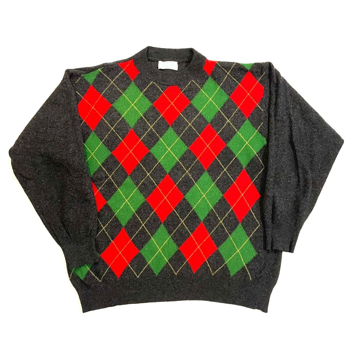 United Benetton argyle sweater jumper vintage 90s red green