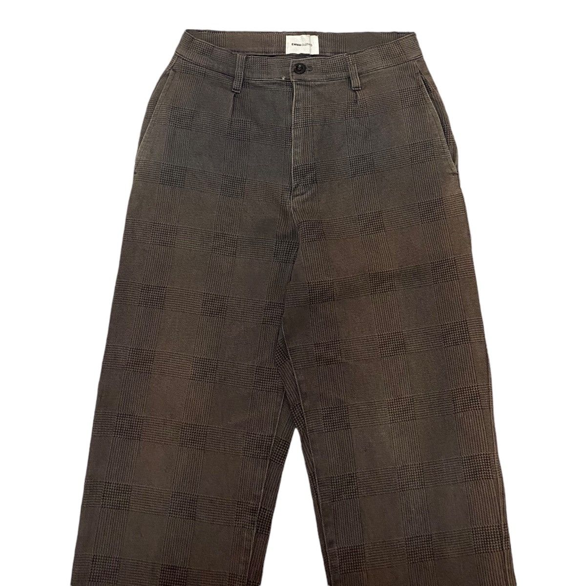 Designer EMMA CLOTHS CHECKED PATCHWORK TROUSERS PANTS Size US 28 / EU 44 - 3 Thumbnail