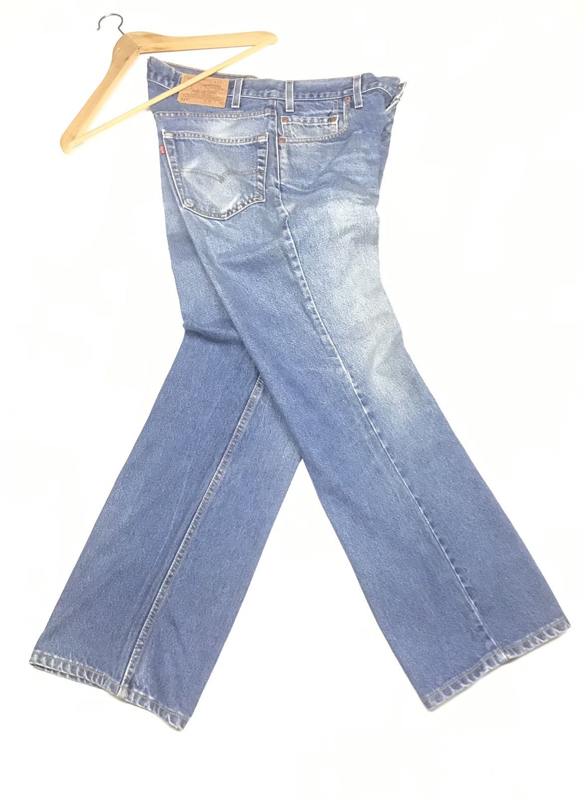 Levi's × Vintage VINTAGE 1999 LEVIS 517 FLARE BOOTCUT BLUE WASH DENIM Size US 36 / EU 52 - 11 Thumbnail
