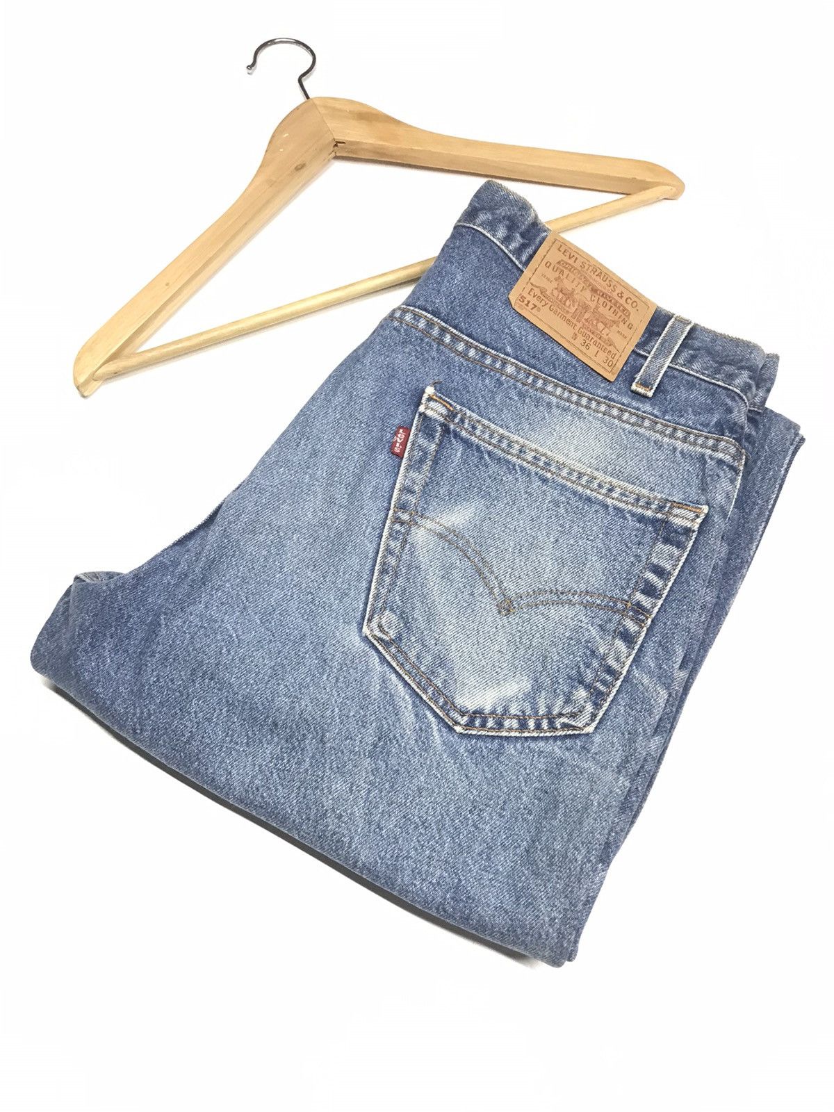 Levi's × Vintage VINTAGE 1999 LEVIS 517 FLARE BOOTCUT BLUE WASH DENIM Size US 36 / EU 52 - 18 Thumbnail