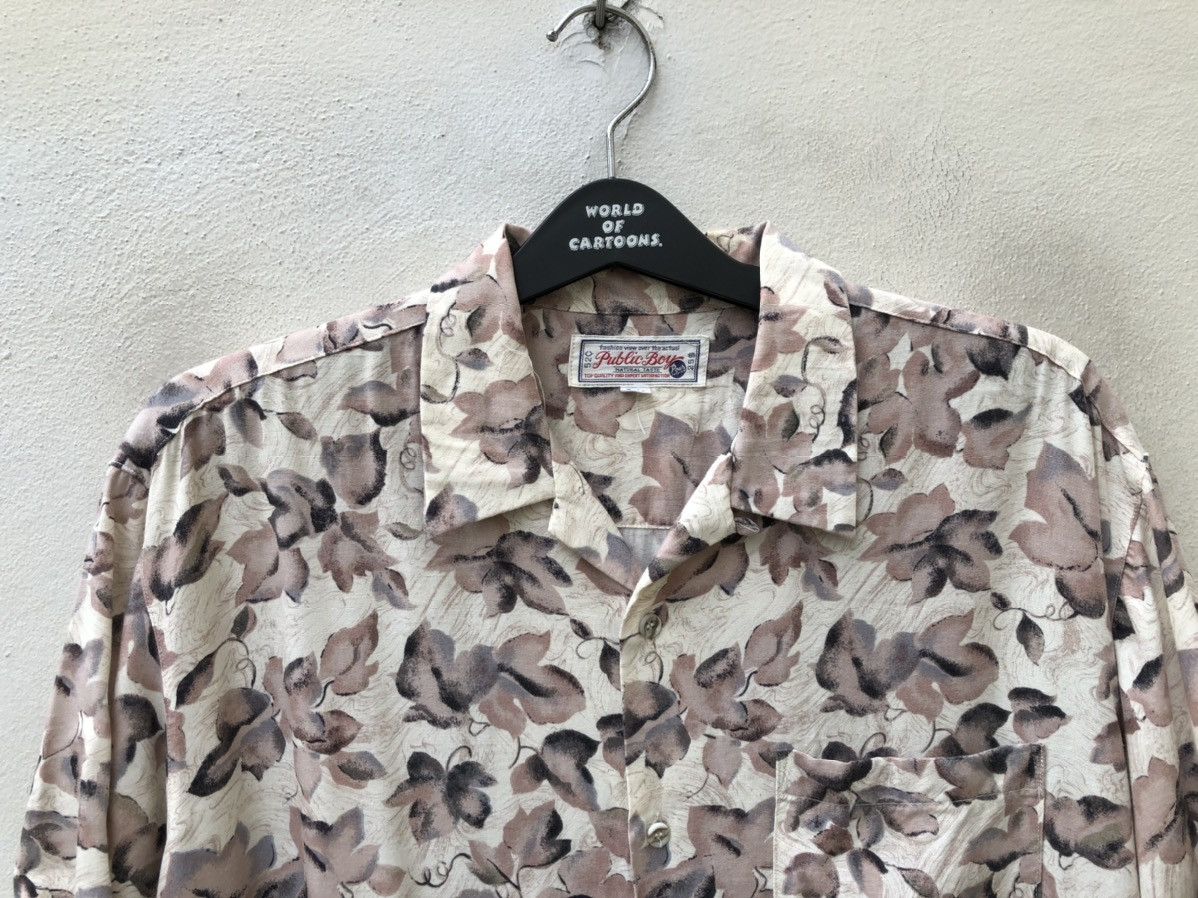 Vintage Vintage 90s Public Boy Japan Leaves Hawaiian Rayon Shirt Size US L / EU 52-54 / 3 - 4 Thumbnail