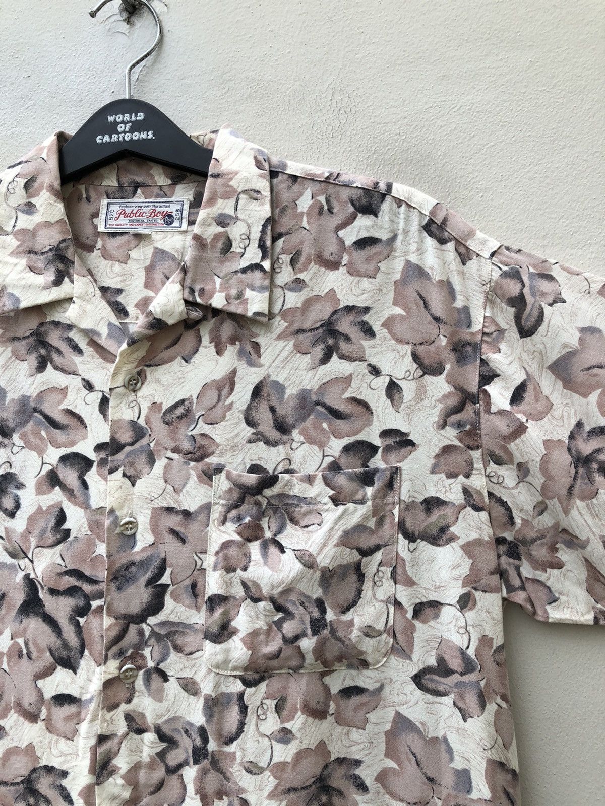 Vintage Vintage 90s Public Boy Japan Leaves Hawaiian Rayon Shirt Size US L / EU 52-54 / 3 - 6 Thumbnail