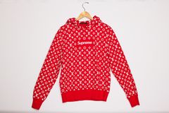 Louis Vuitton, Supreme Logo Box Hoodie Monogram