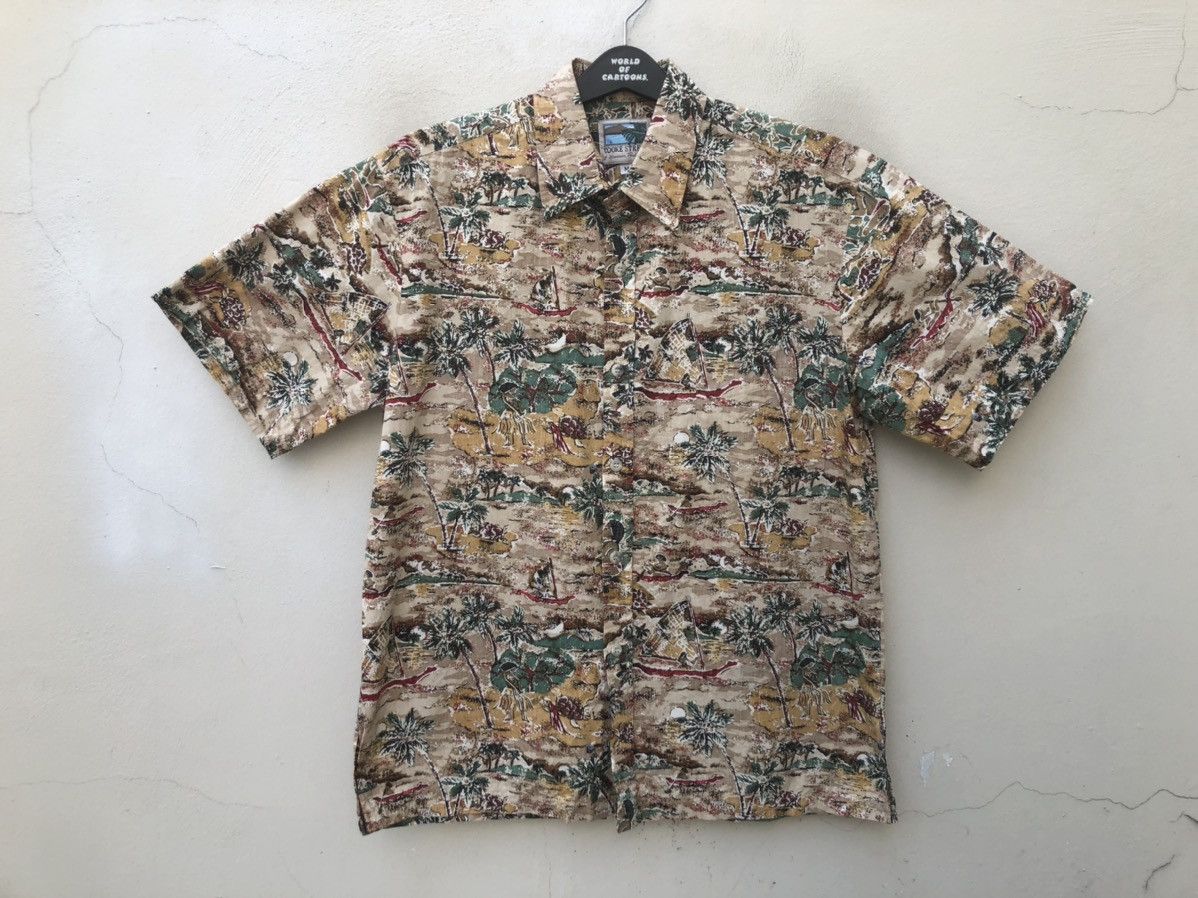 Vintage 80s Men’s Cooke Street Hula Girl Sail Boat Hawaiian Size US M / EU 48-50 / 2 - 7 Thumbnail