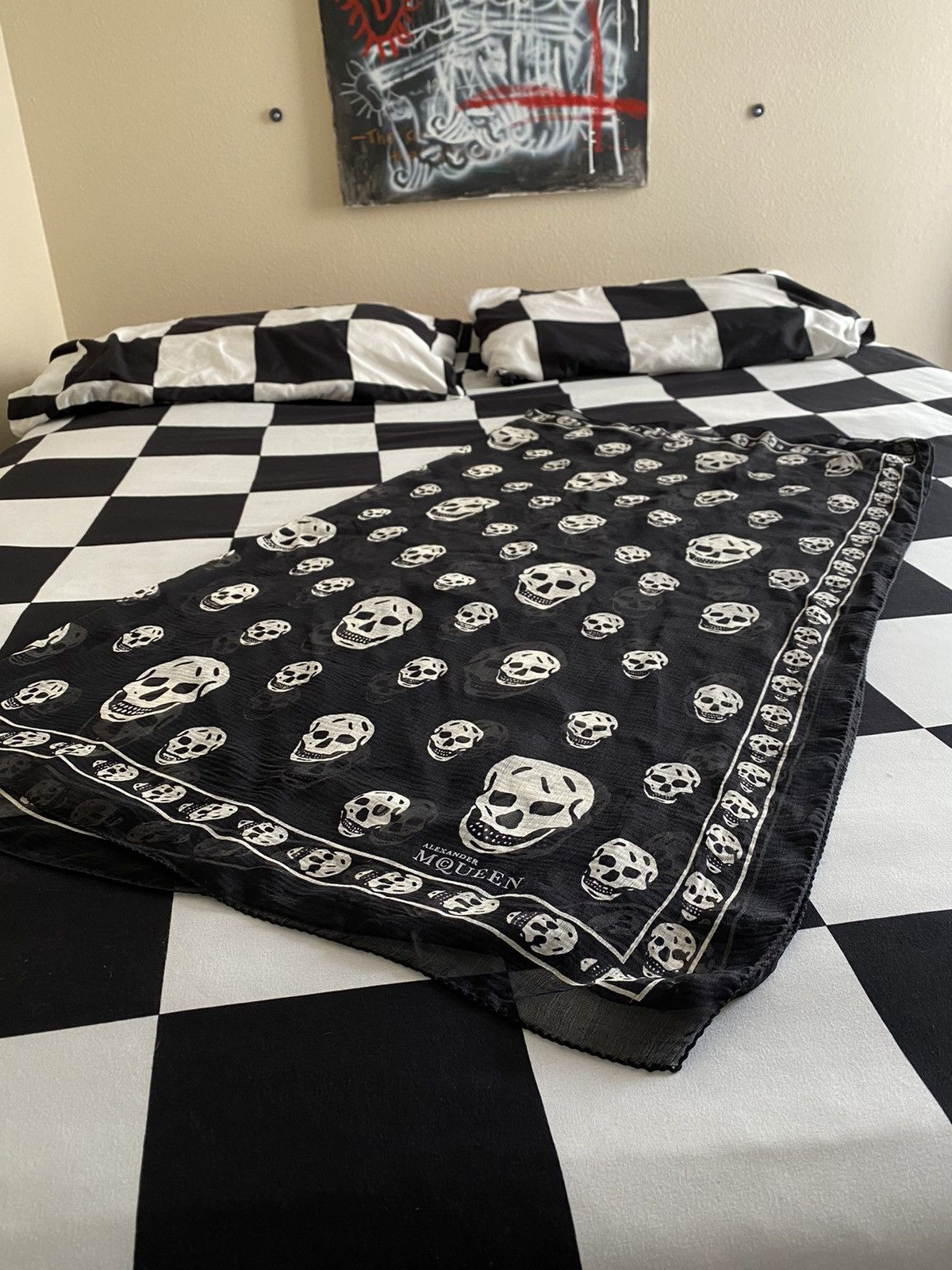 Alexander McQueen Classic Skull Scarf Size ONE SIZE - 2 Thumbnail