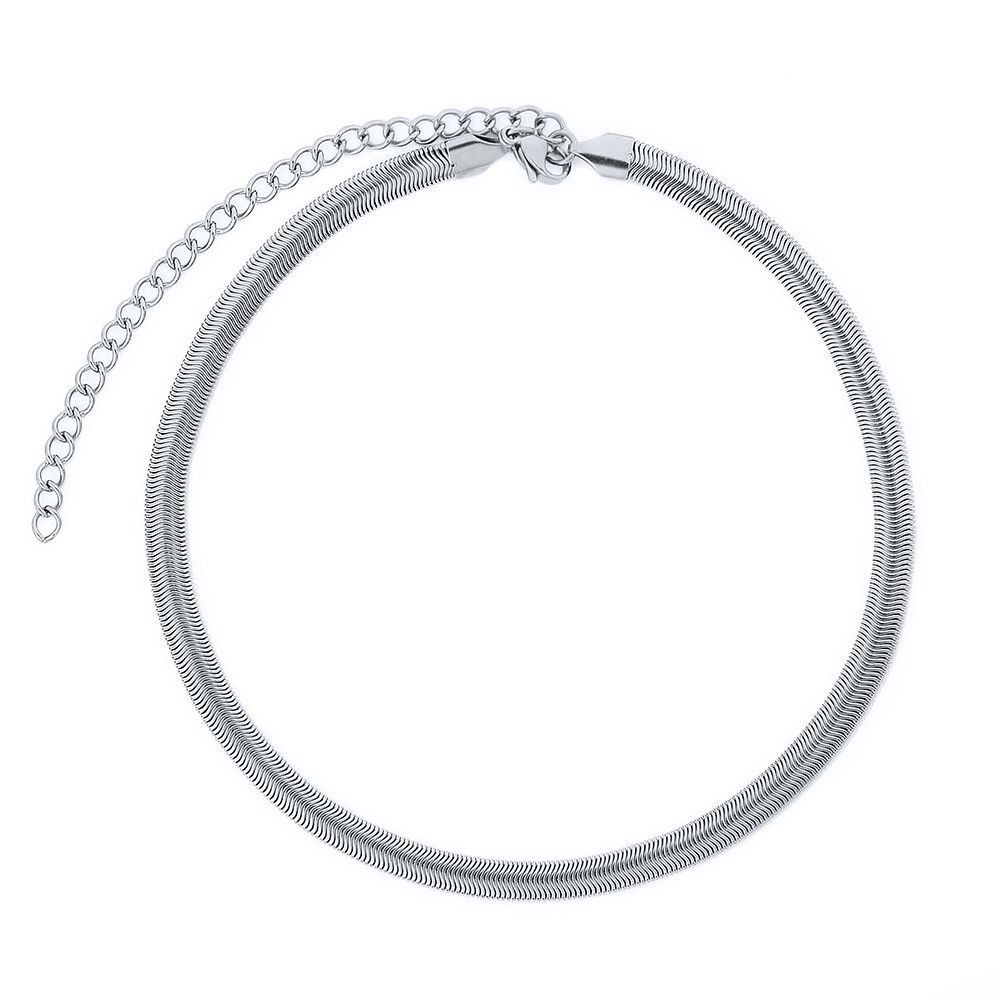 Jewelry × Vintage Punk Wind Snake Bone Titanium Steel Couple Clavicle Chain Size ONE SIZE - 1 Thumbnail