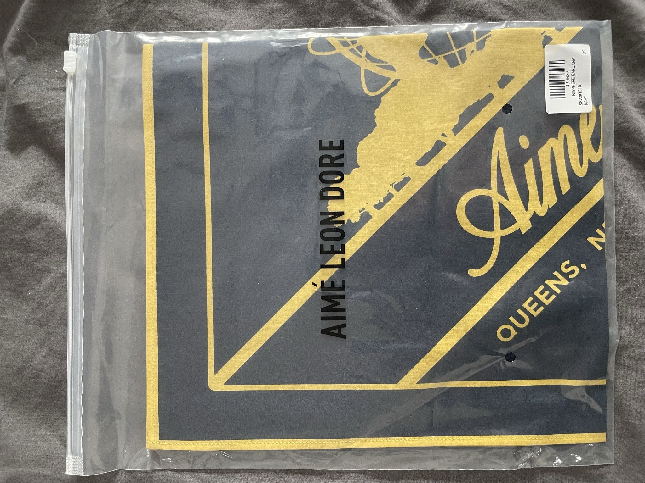 Aime Leon Dore Unisphere Bandana Navy / Yellow | Grailed