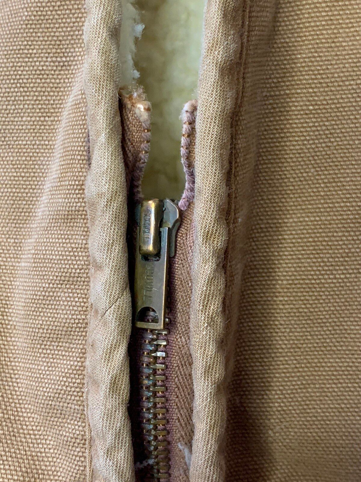 Vintage Sherpa Deep Pile Carhartt Gilet Vest 60s/70s Socvill Talon Size US L / EU 52-54 / 3 - 3 Thumbnail