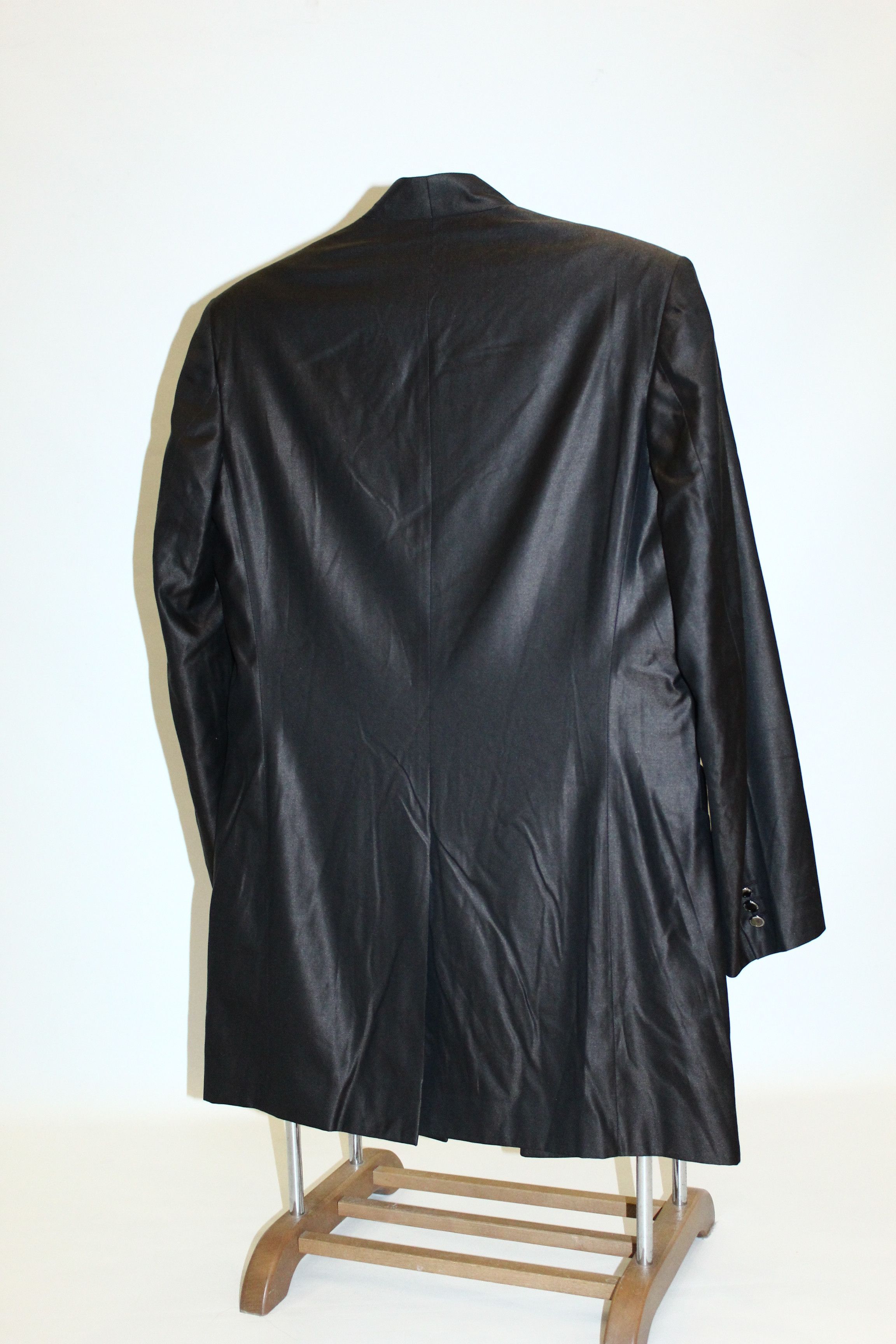 Carlo Pignatelli VTG🔥Archetipo Couture Satin Silk Wool Trench Coat Size US L / EU 52-54 / 3 - 15 Thumbnail
