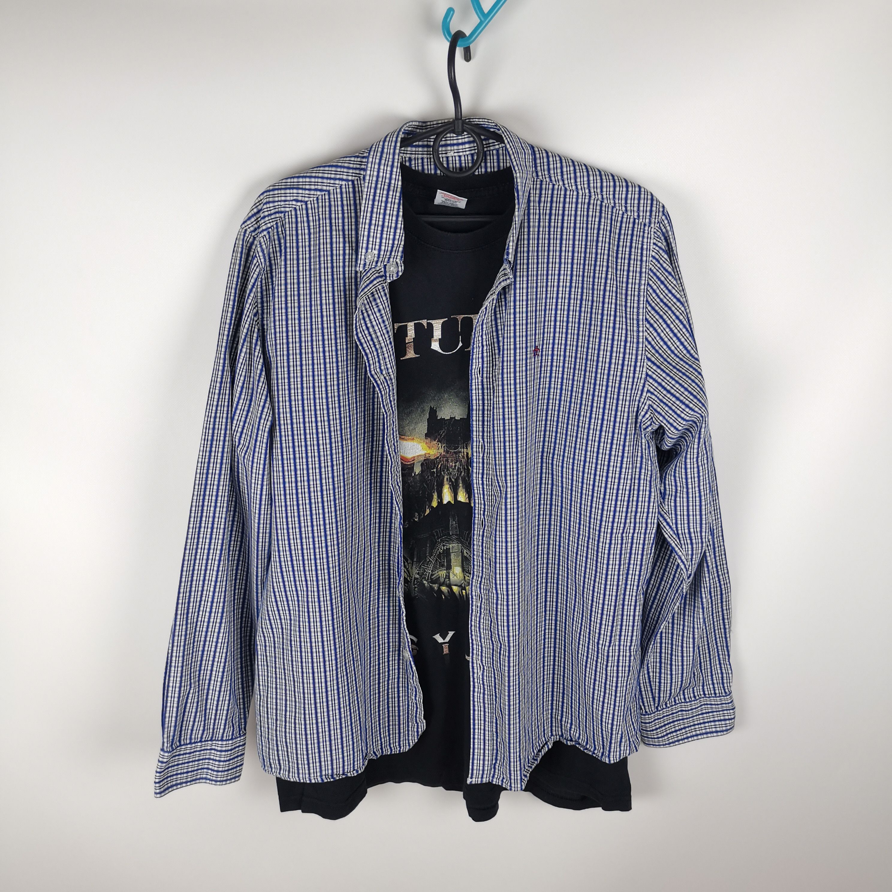 Merc Merc London check plaid blue shirt Size US L / EU 52-54 / 3 - 1 Thumbnail