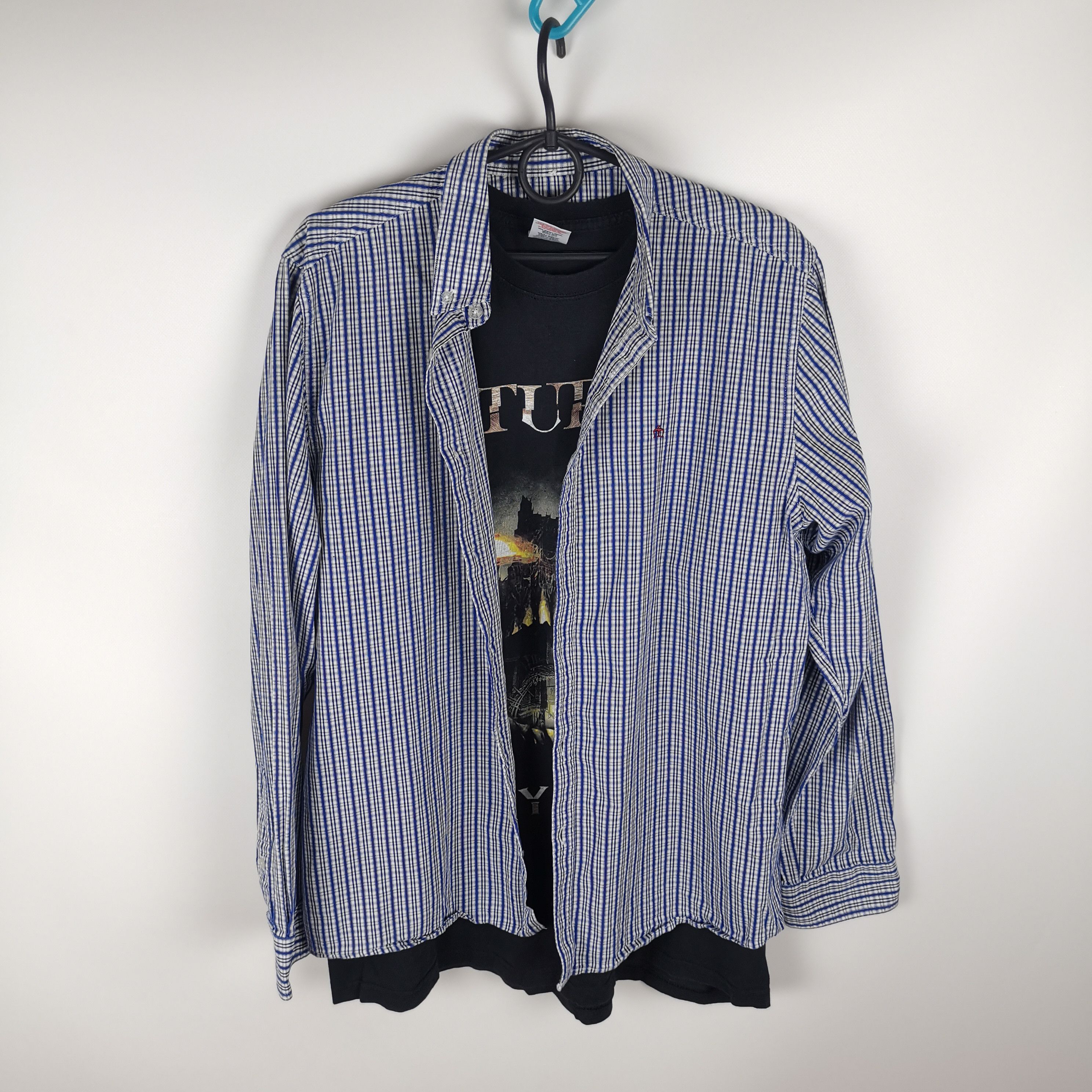 Merc Merc London check plaid blue shirt Size US L / EU 52-54 / 3 - 3 Thumbnail