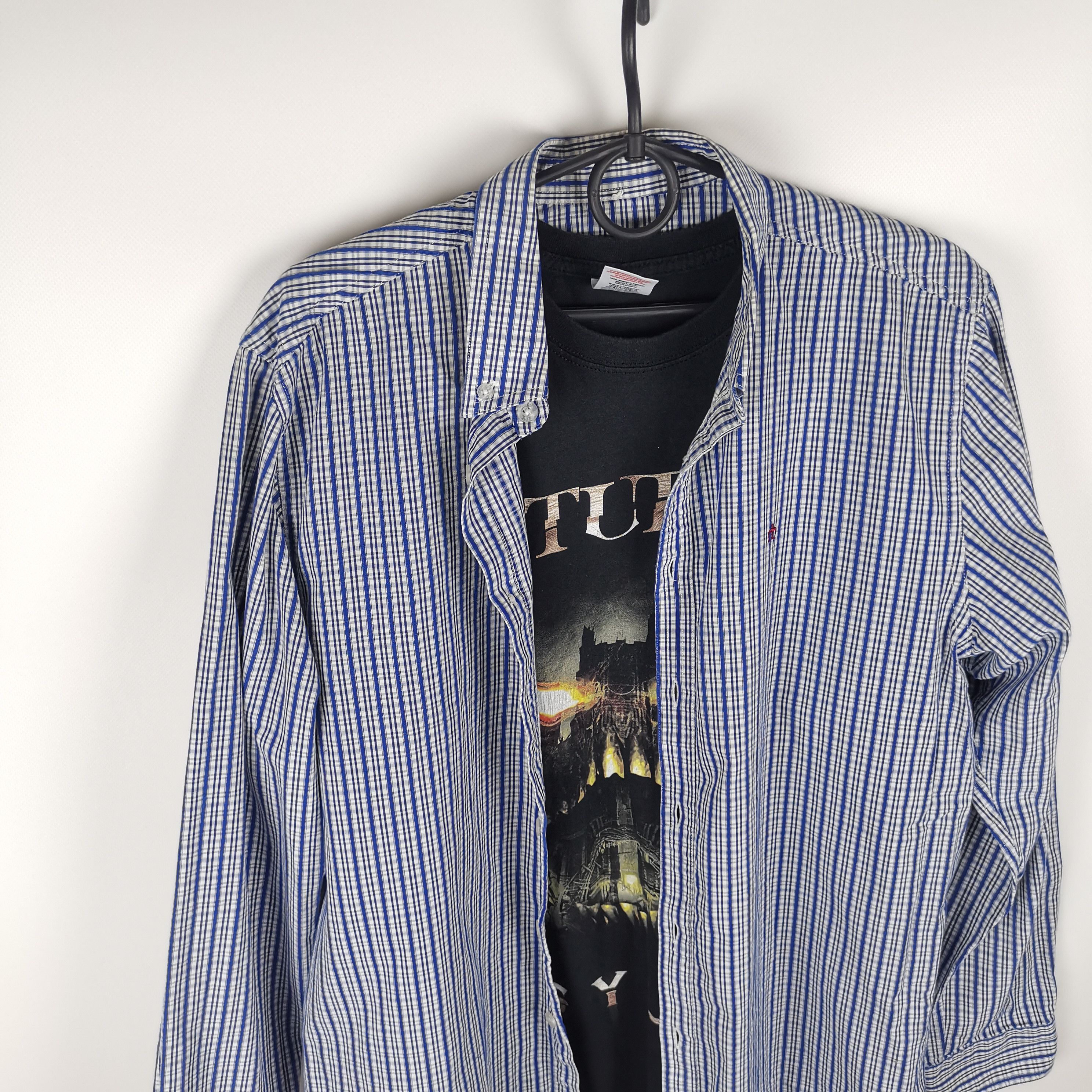 Merc Merc London check plaid blue shirt Size US L / EU 52-54 / 3 - 5 Thumbnail