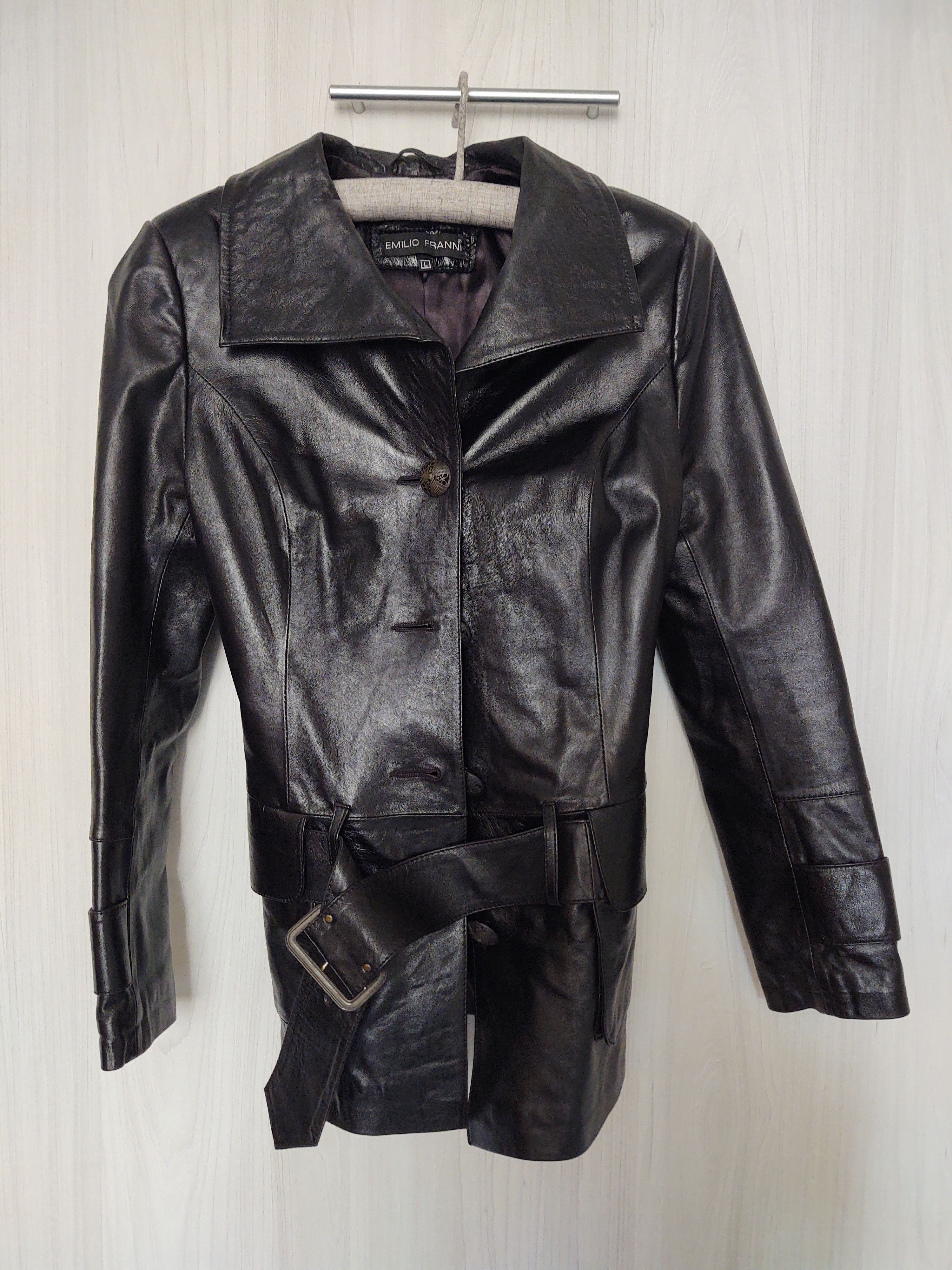 Other Black genuine leather Coat Emilio Franni sz M - NEW! Size M / US 6-8 / IT 42-44 - 3 Thumbnail