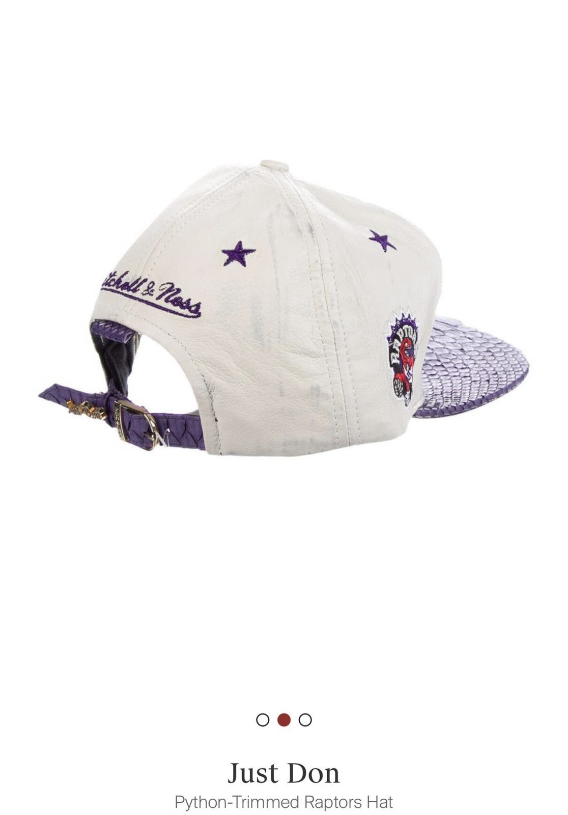 Just Don x Mitchell & Ness python trimmed Raptors cap