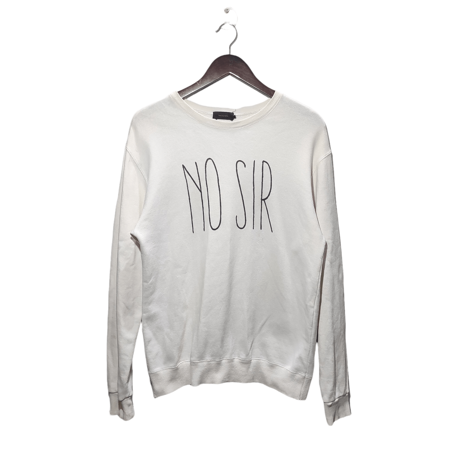 image of Undercover No Sir Sweatshirt in White, Men's (Size Medium)