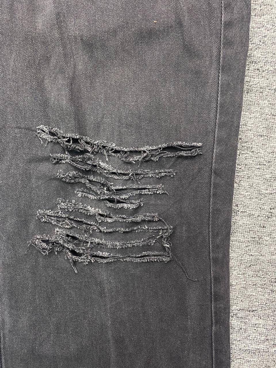 If Six Was Nine × Le Grande Bleu (L.G.B.) vintage distressed denim jeans black bondage grunge style Size US 42 / EU 58 - 6 Thumbnail