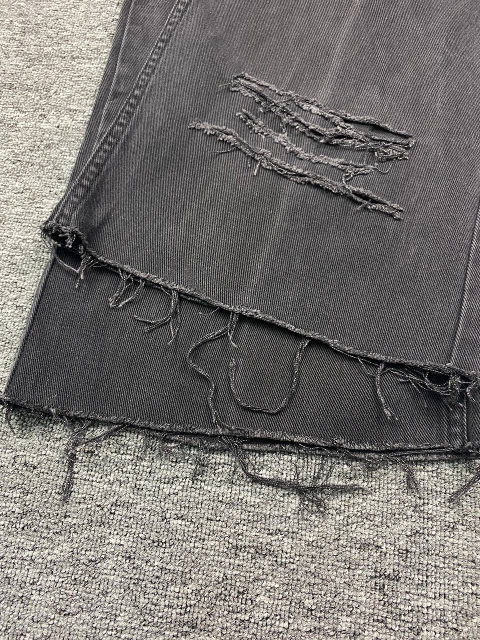 If Six Was Nine × Le Grande Bleu (L.G.B.) vintage distressed denim jeans black bondage grunge style Size US 42 / EU 58 - 11 Thumbnail