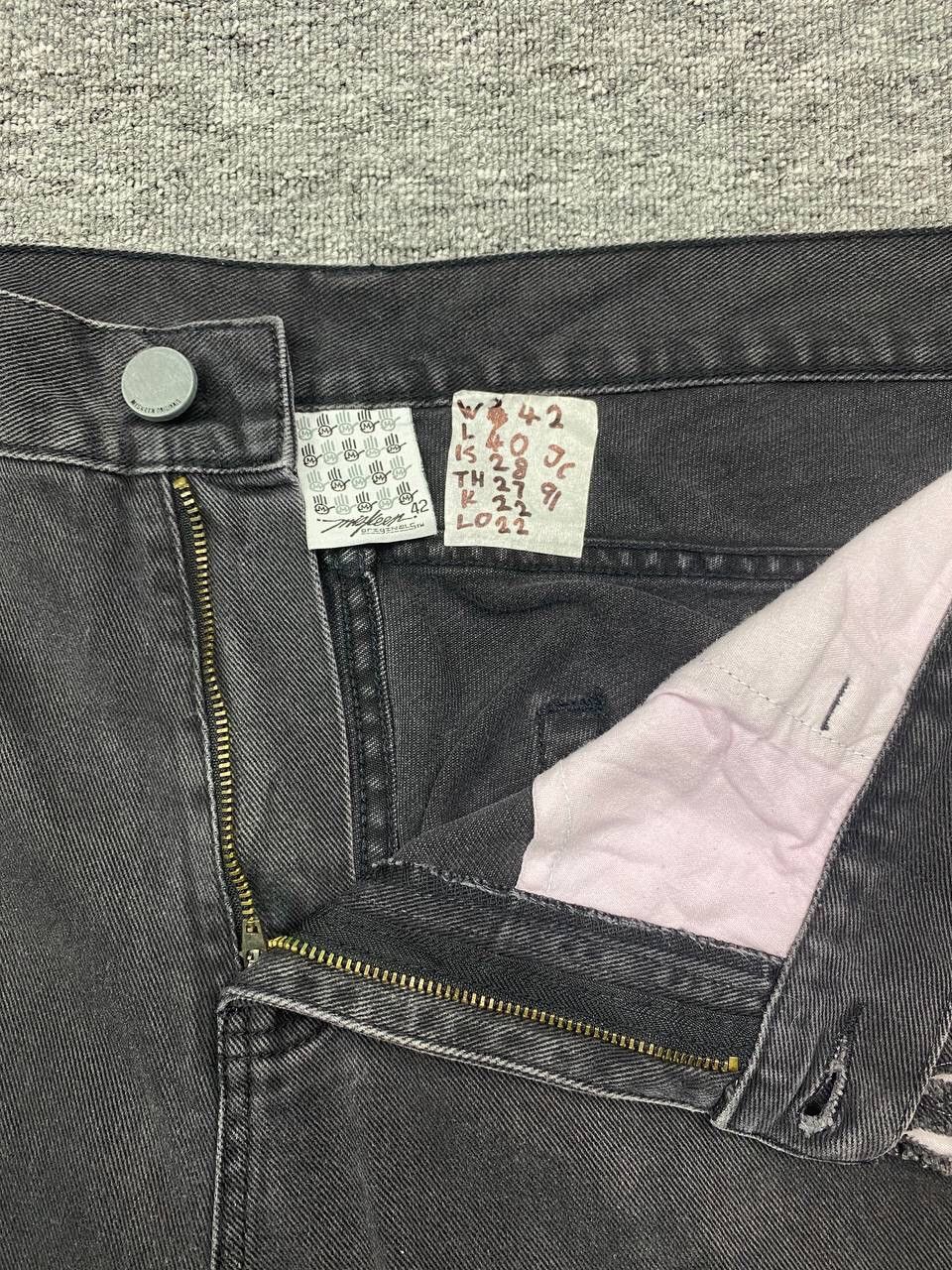 If Six Was Nine × Le Grande Bleu (L.G.B.) vintage distressed denim jeans black bondage grunge style Size US 42 / EU 58 - 9 Thumbnail