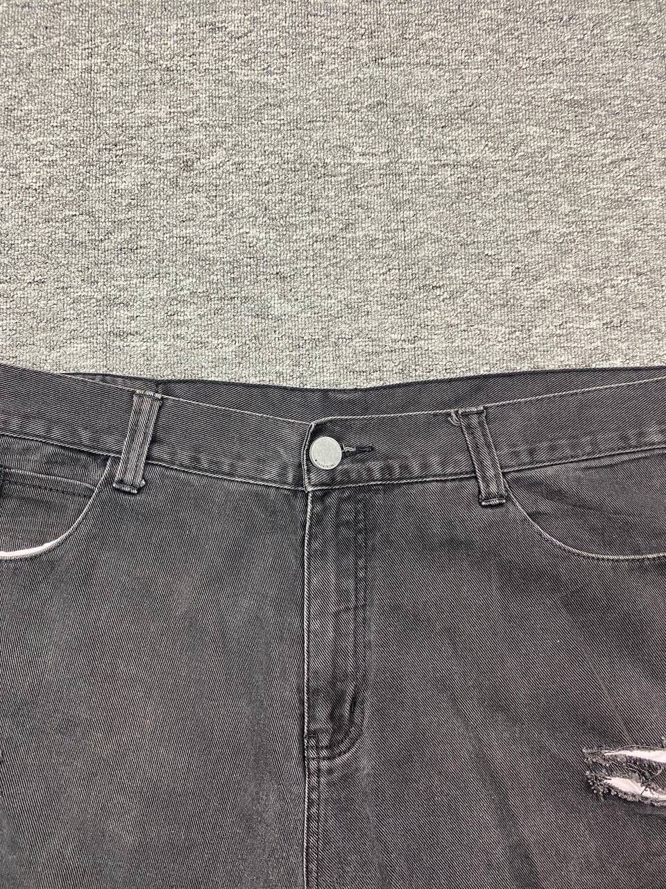 If Six Was Nine × Le Grande Bleu (L.G.B.) vintage distressed denim jeans black bondage grunge style Size US 42 / EU 58 - 8 Thumbnail