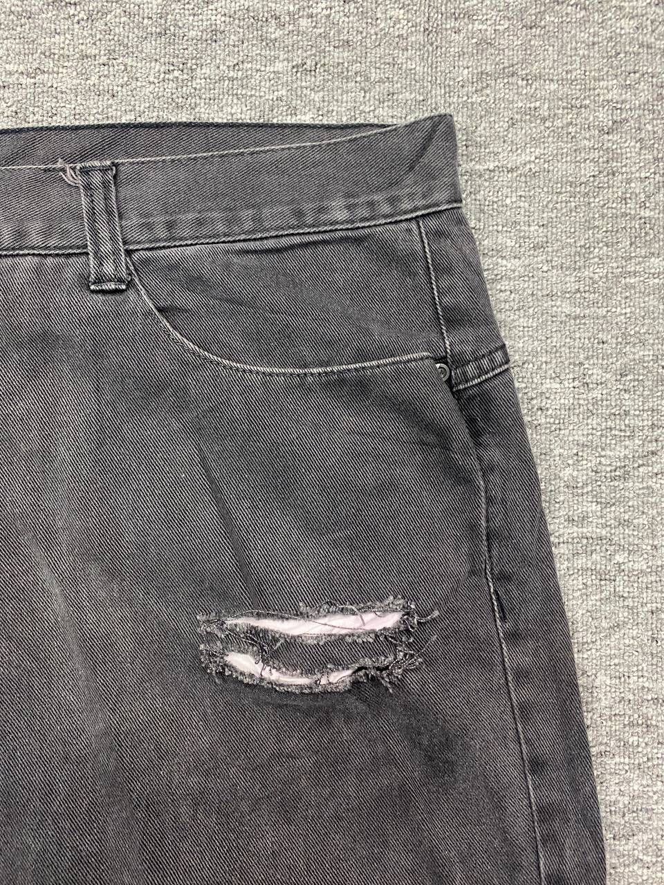 If Six Was Nine × Le Grande Bleu (L.G.B.) vintage distressed denim jeans black bondage grunge style Size US 42 / EU 58 - 4 Thumbnail