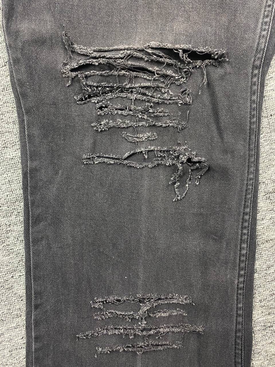 If Six Was Nine × Le Grande Bleu (L.G.B.) vintage distressed denim jeans black bondage grunge style Size US 42 / EU 58 - 5 Thumbnail