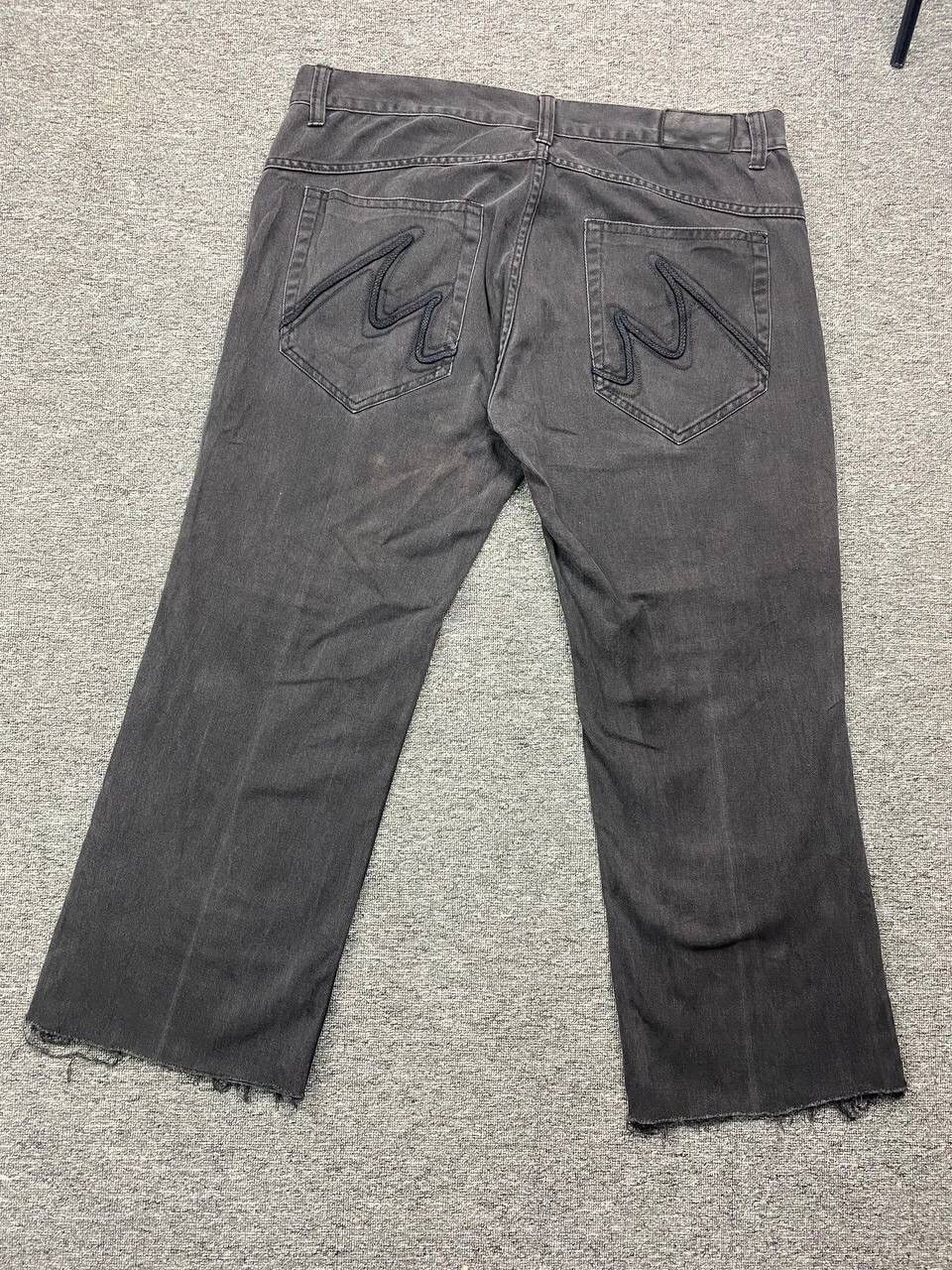 If Six Was Nine × Le Grande Bleu (L.G.B.) vintage distressed denim jeans black bondage grunge style Size US 42 / EU 58 - 2 Thumbnail
