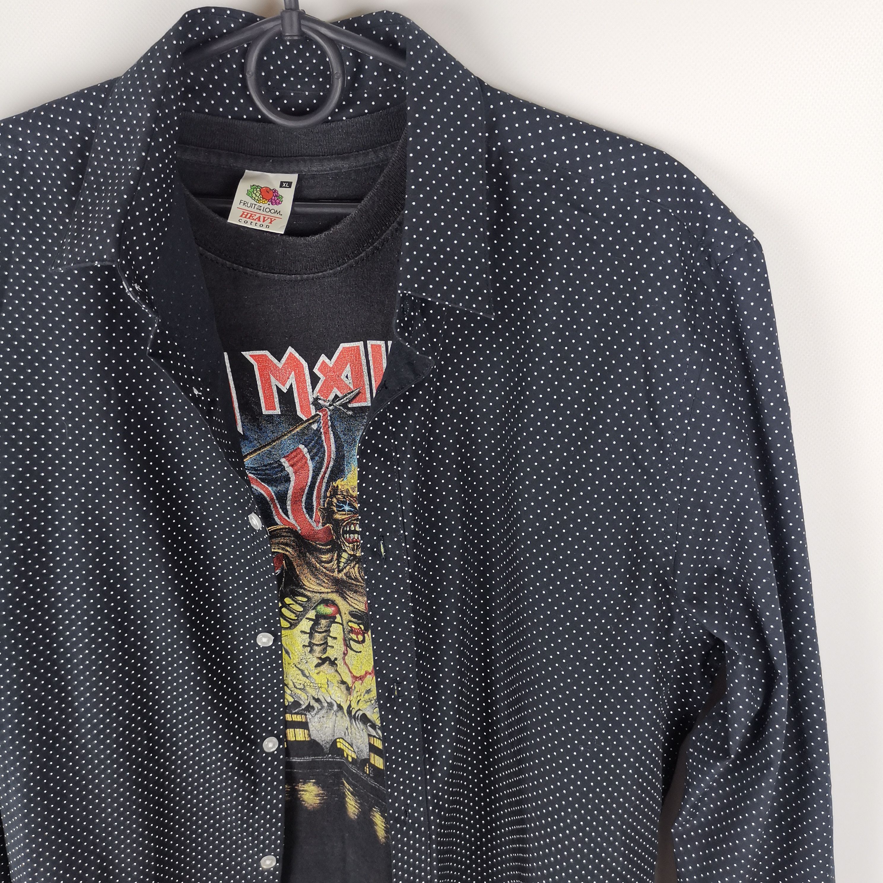 H&M H&M dot print navy Streetwear slim fit shirt Size US M / EU 48-50 / 2 - 3 Thumbnail