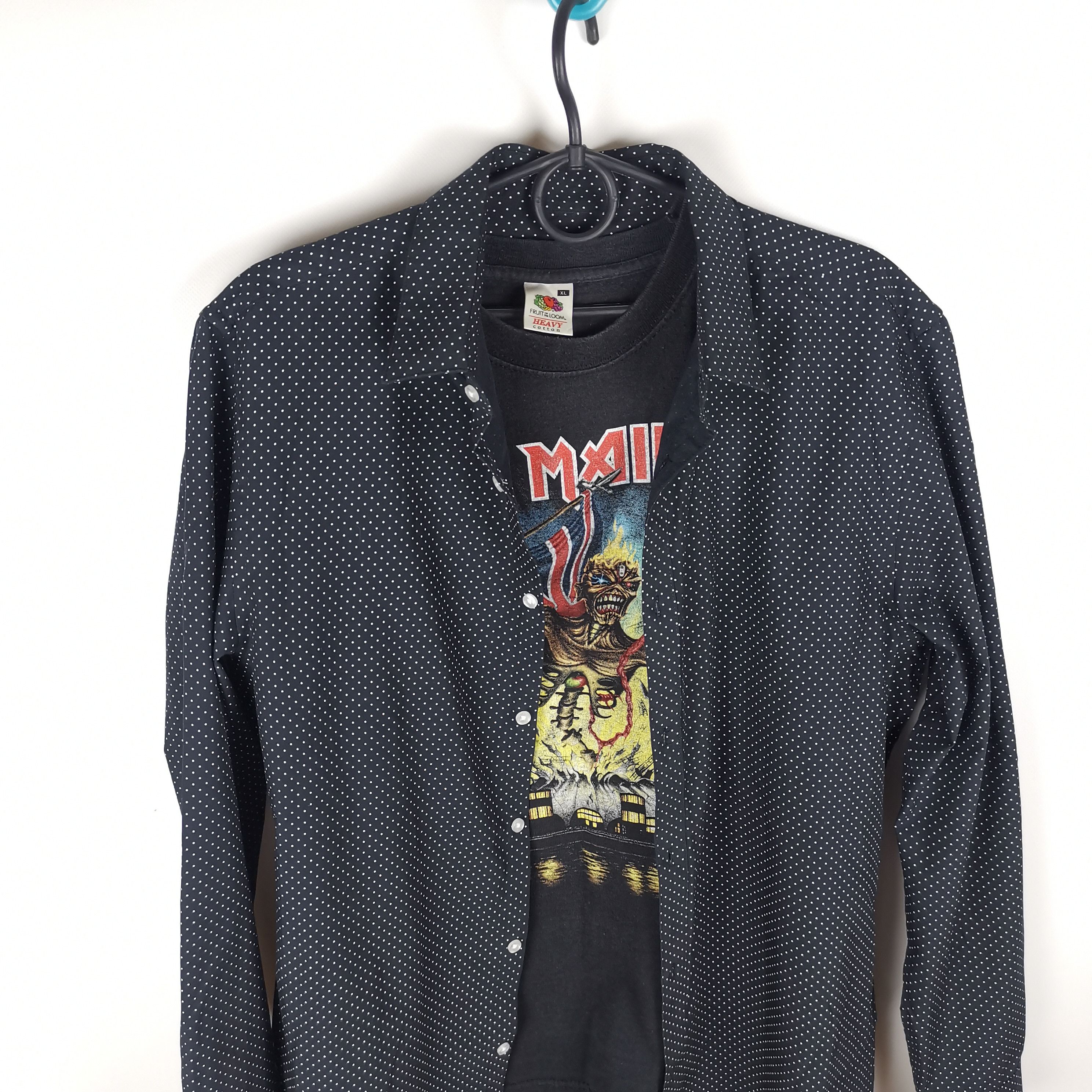 H&M H&M dot print navy Streetwear slim fit shirt Size US M / EU 48-50 / 2 - 4 Thumbnail