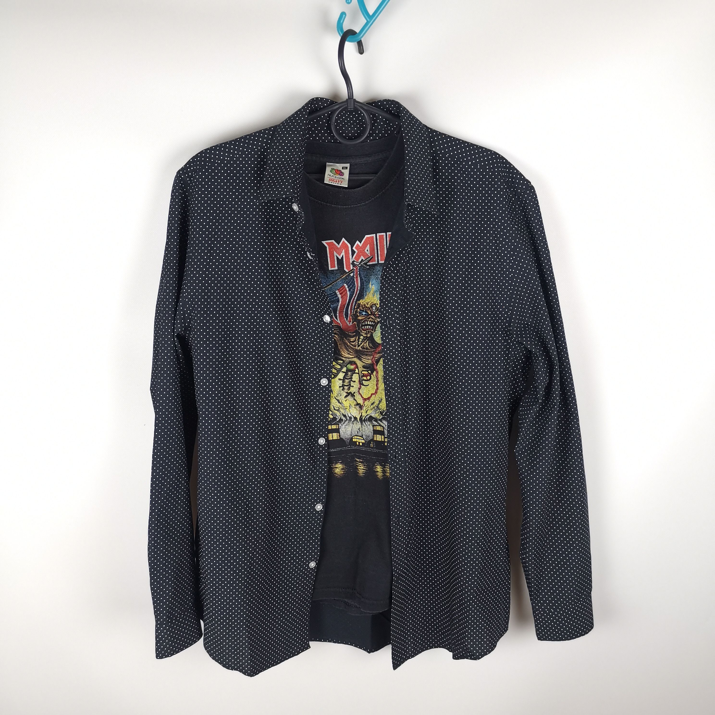 H&M H&M dot print navy Streetwear slim fit shirt Size US M / EU 48-50 / 2 - 1 Thumbnail