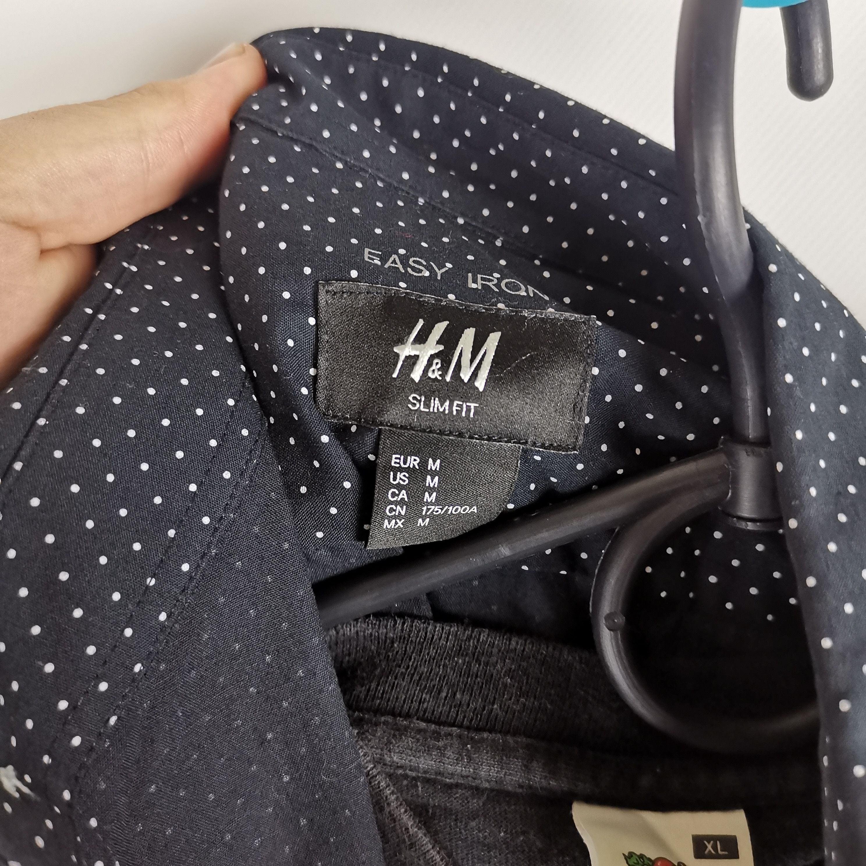 H&M H&M dot print navy Streetwear slim fit shirt Size US M / EU 48-50 / 2 - 2 Thumbnail