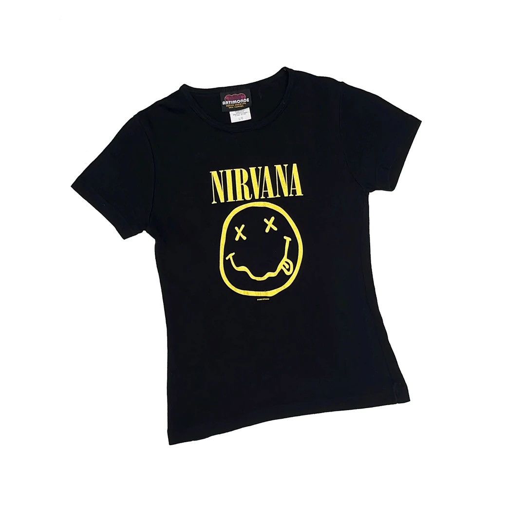 Band Tees × Nirvana × Vintage Nirvana 92 90s Nevermind Smiley Baby Girl Vintage Top Tee Size US M / EU 48-50 / 2 - 1 Thumbnail