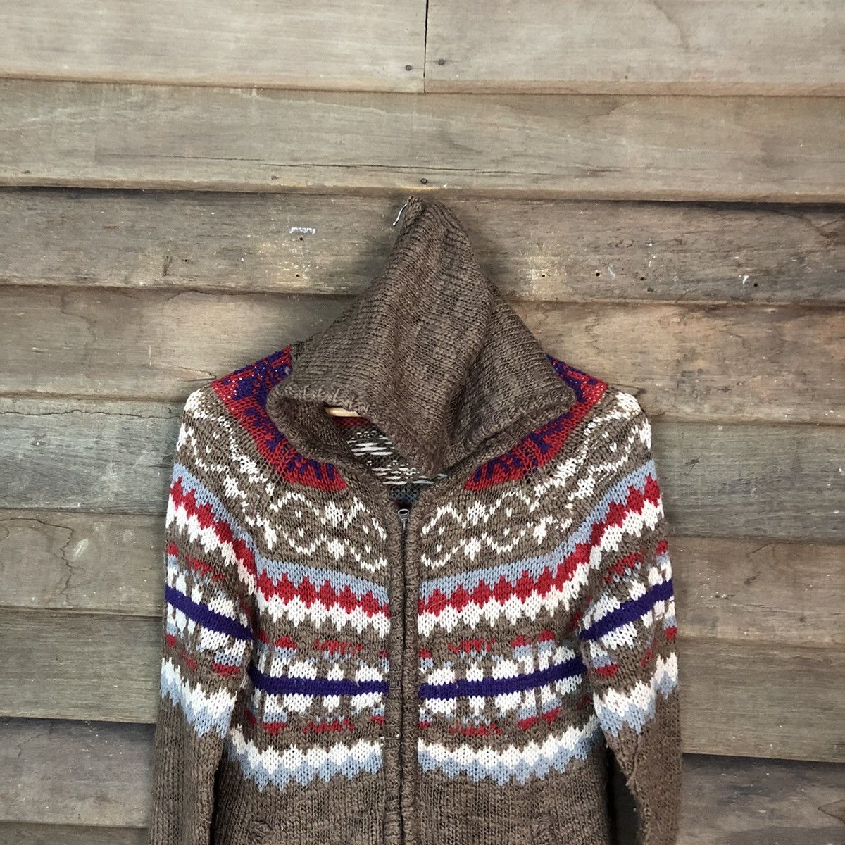 Aran Isles Knitwear 3 Can 4 on Brown Hoodie Knitwear cardigan #H049 Size US S / EU 44-46 / 1 - 2 Thumbnail