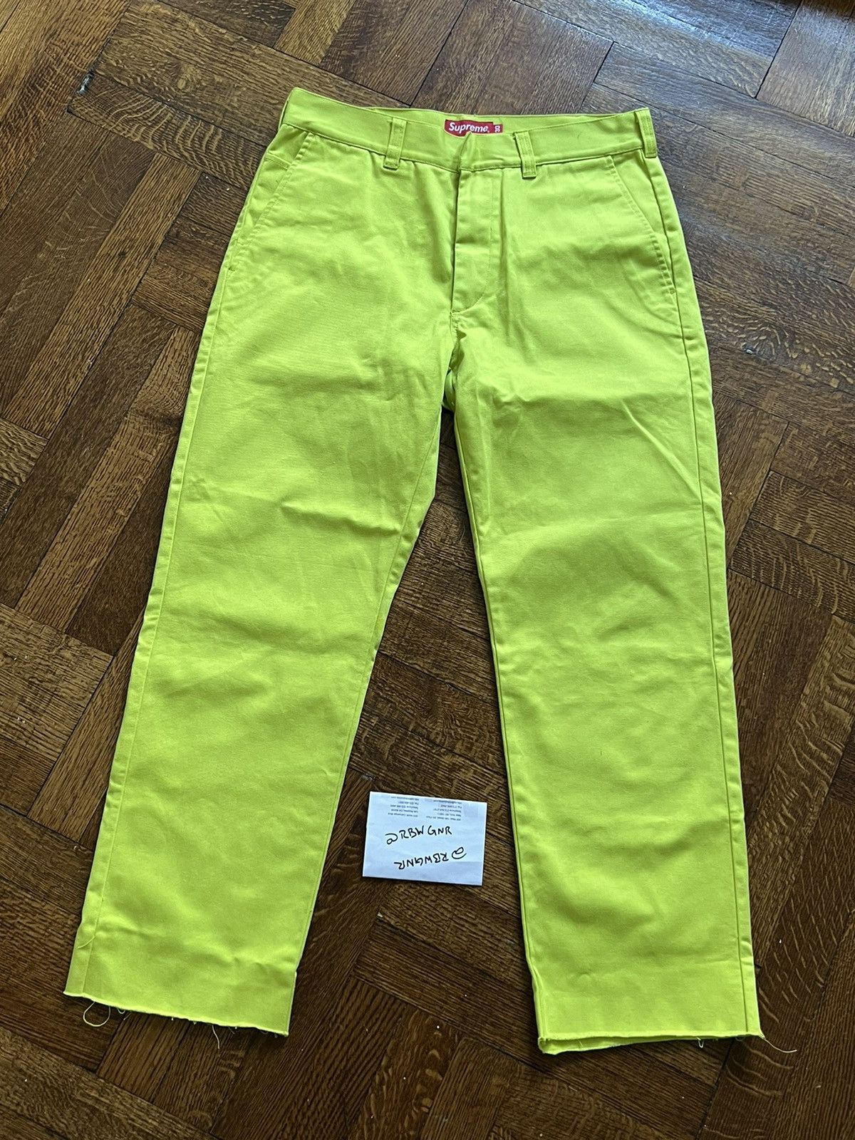 Supreme Supreme Work Pants Neon Green 30 | Grailed