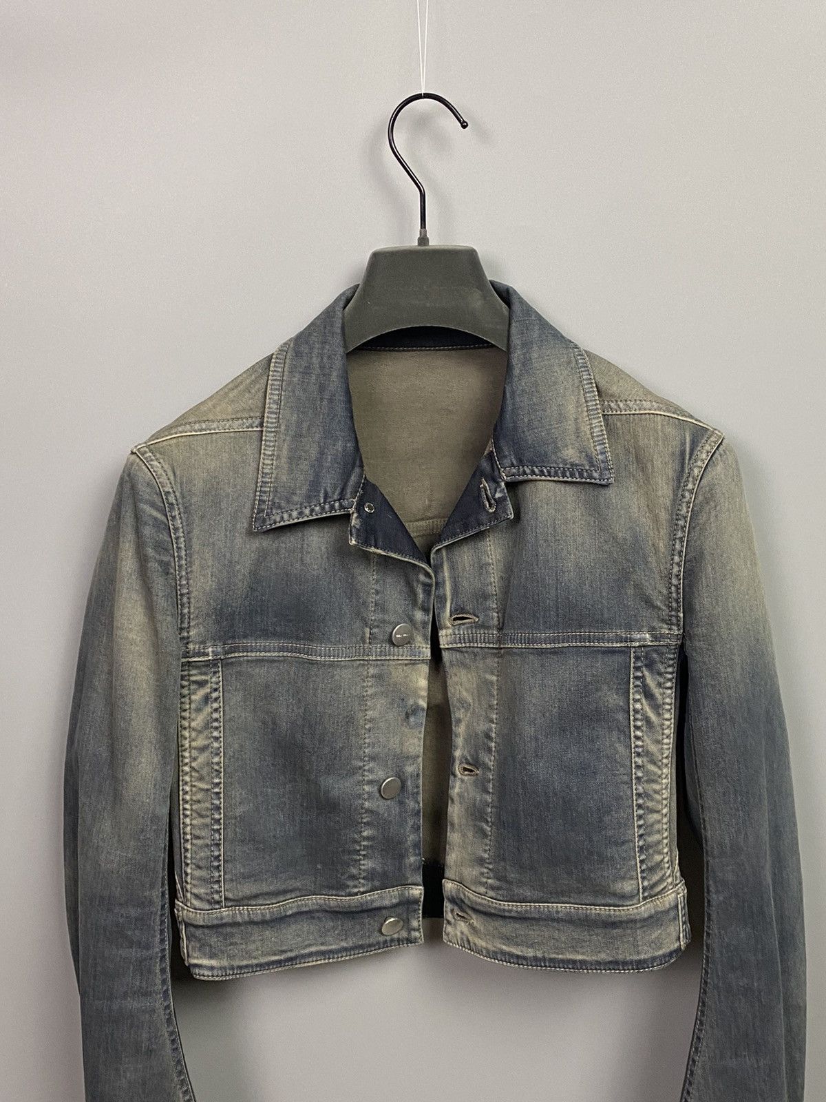 Rick Owens SS19 'BABEL' Hustler Denim Little Joe Jacket | Grailed