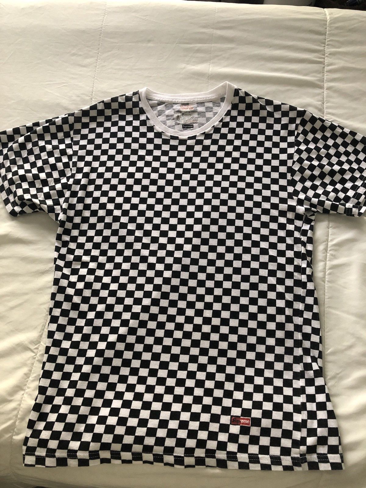 Hanes Supreme Supreme Hanes checkered tee shirt Grailed