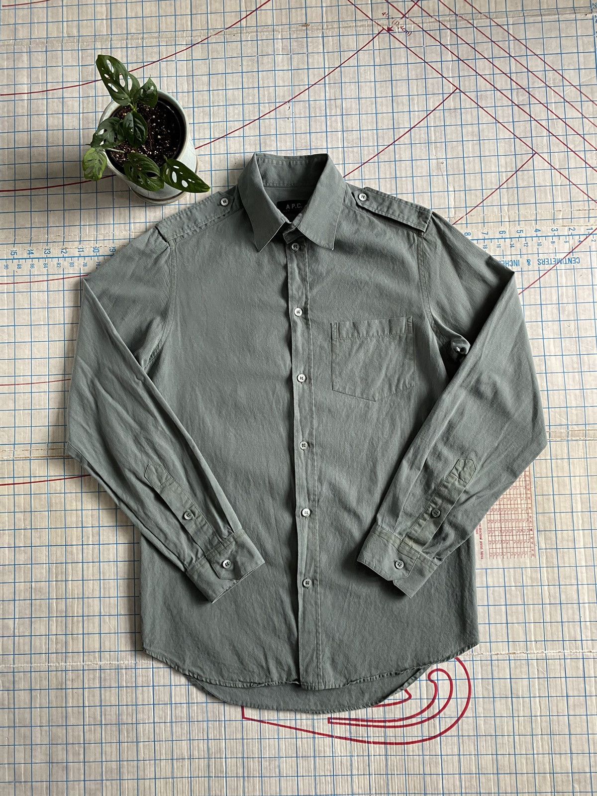 A.P.C. × Vintage Vintage APC Button Up Shirt Size 2 Fits Small Seafoam Green Size US S / EU 44-46 / 1 - 2 Thumbnail