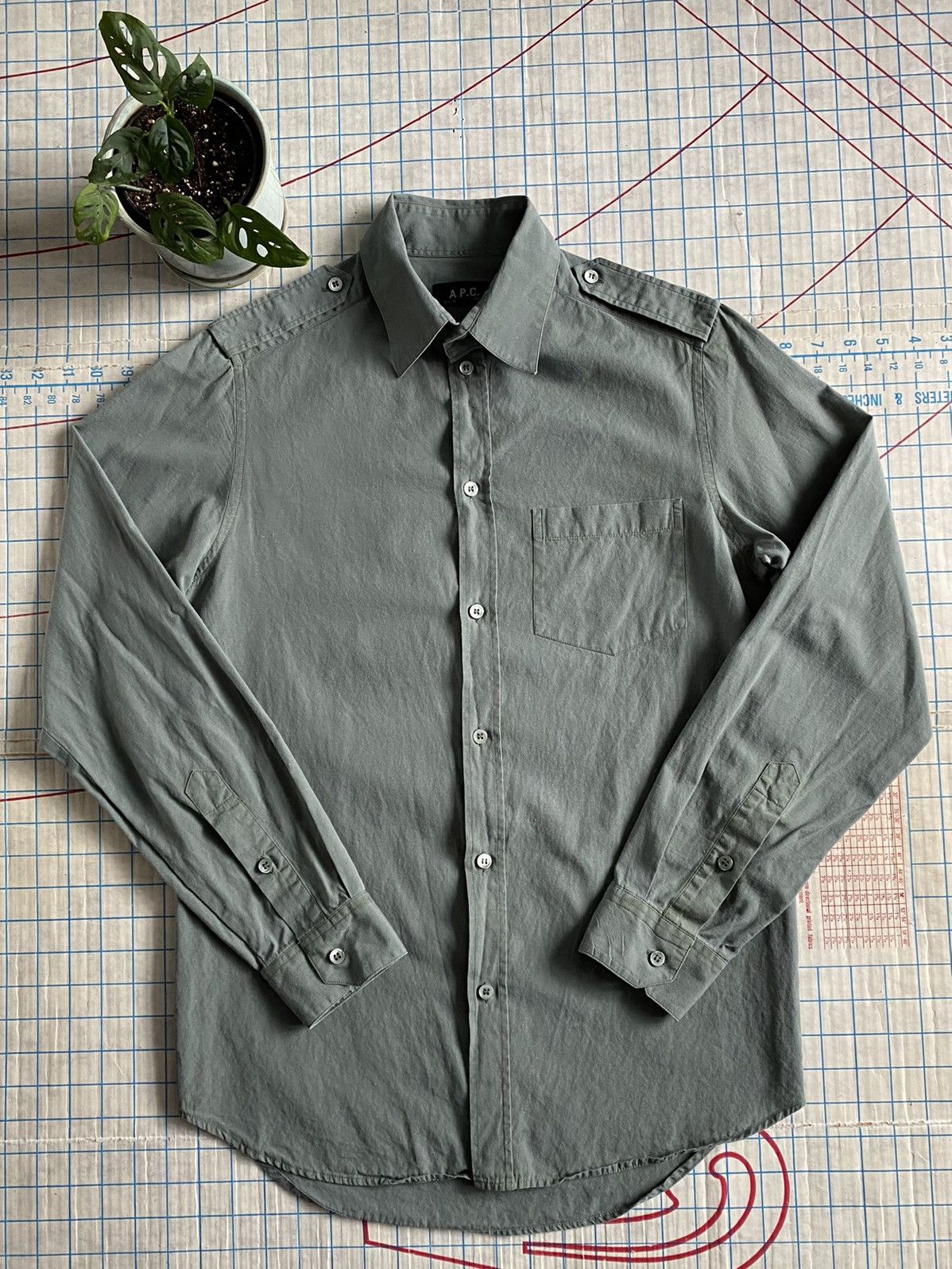 A.P.C. × Vintage Vintage APC Button Up Shirt Size 2 Fits Small Seafoam Green Size US S / EU 44-46 / 1 - 1 Thumbnail