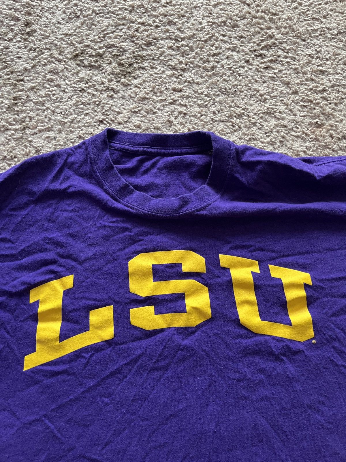 Vintage Purple with Gold LSU tigers Large T shirt college logo Size US L / EU 52-54 / 3 - 2 Thumbnail